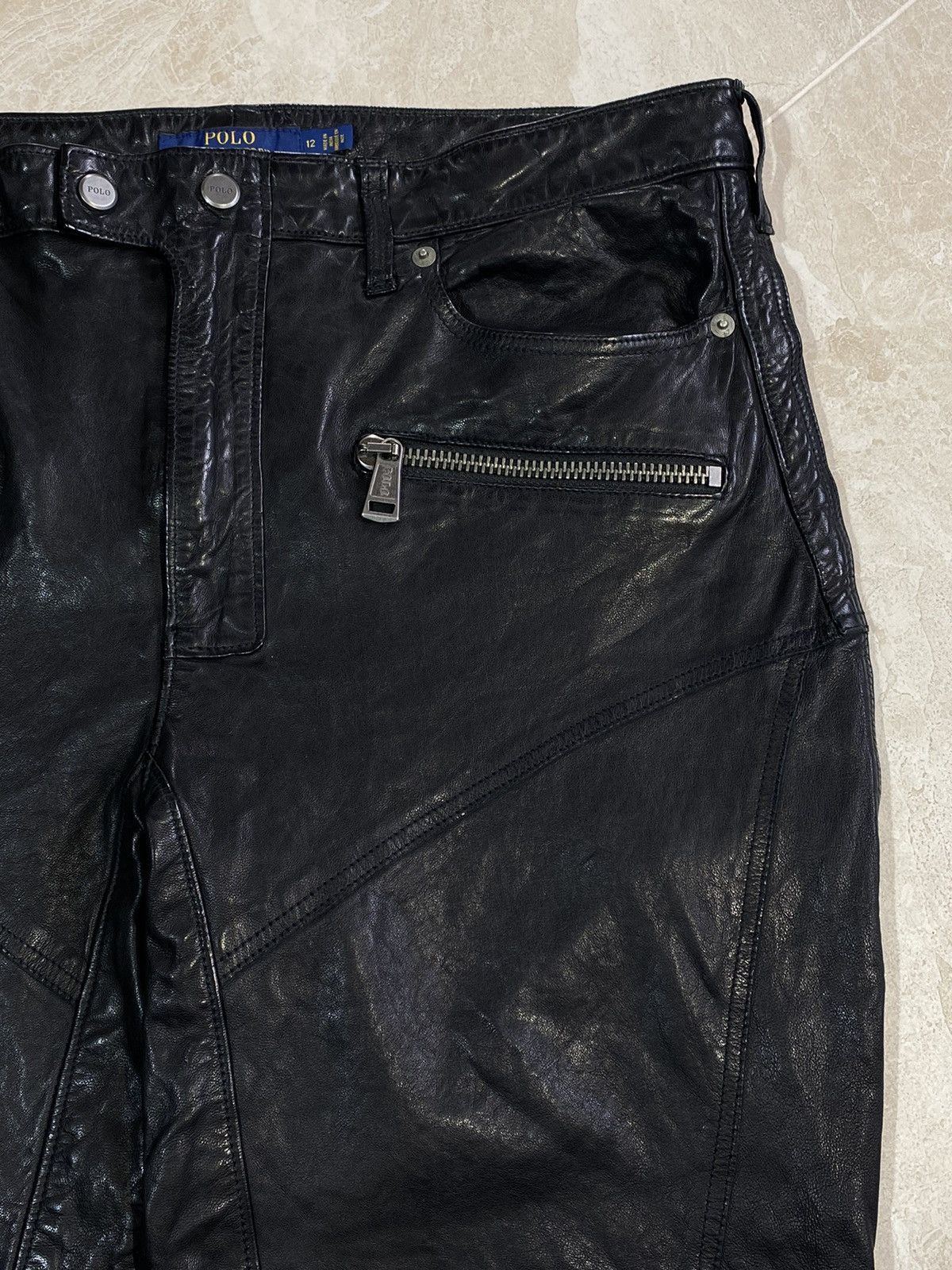 Polo Ralph Lauren Polo Ralph Lauren Women’s Leather Biker Pants Avant Garde Size 34" / US 12 / IT 48 - 5 Thumbnail