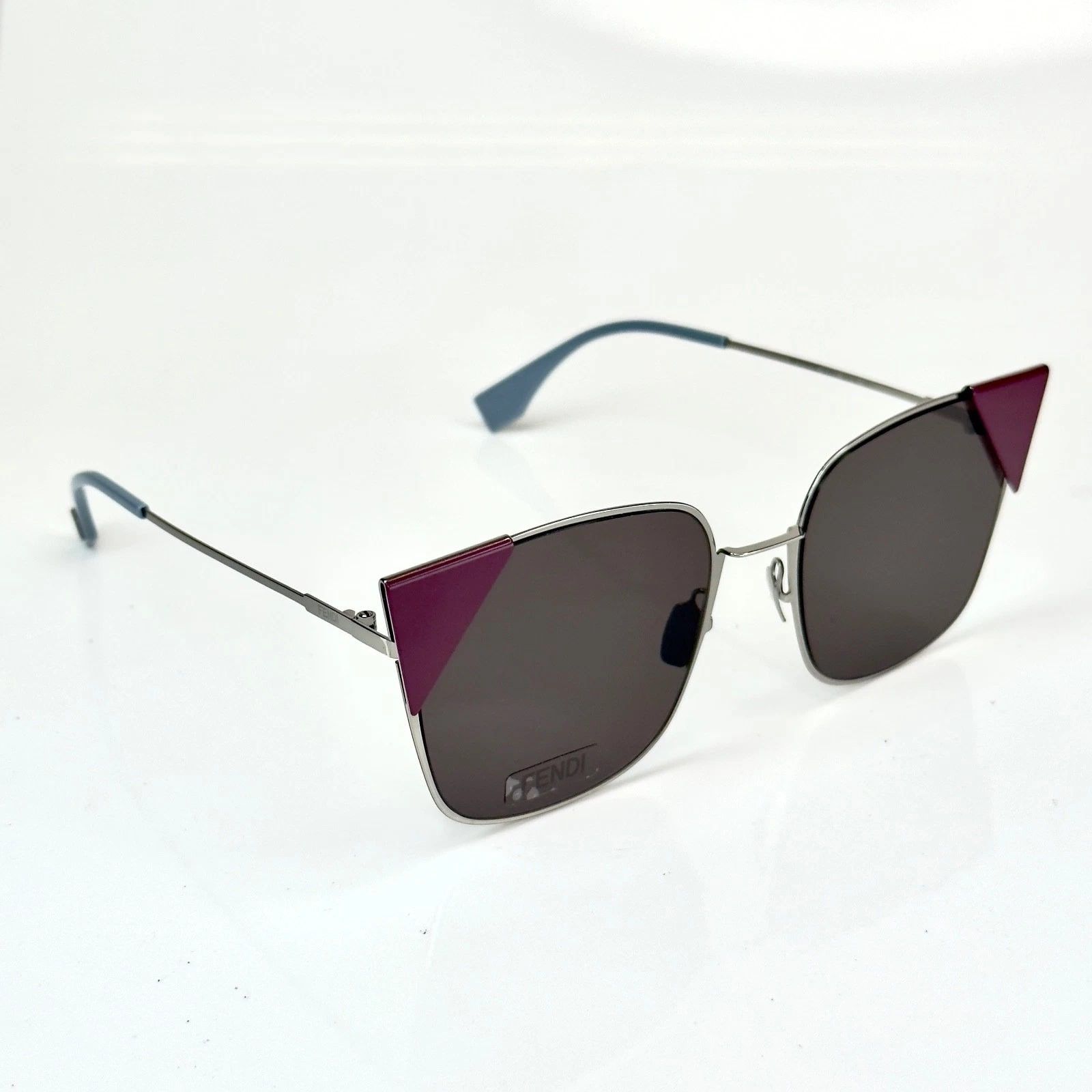 Fendi FENDI LEI FF0191S 0191 Silver Purple Mauve Triangle Sunglass Size ONE SIZE - 4 Thumbnail