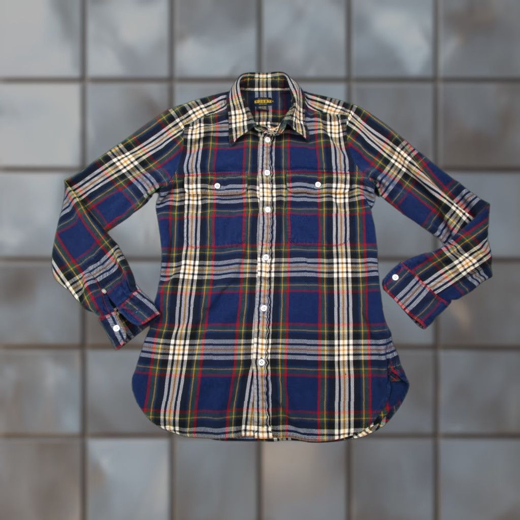 Ralph Lauren Ralph Lauren Rugby Shirt Women 2 Blue Plaid Flannel Button Up Long Sleeve Size XS / US 0-2 / IT 36-38 - 1 Thumbnail