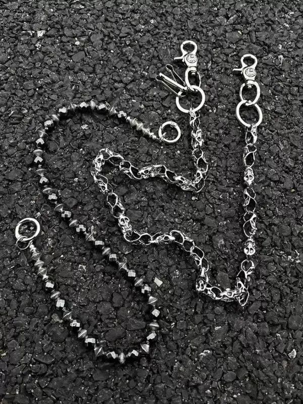 Jewelry Silver Double Chain Wallet Accessory, Men's Chain Size ONE SIZE - 5 Thumbnail