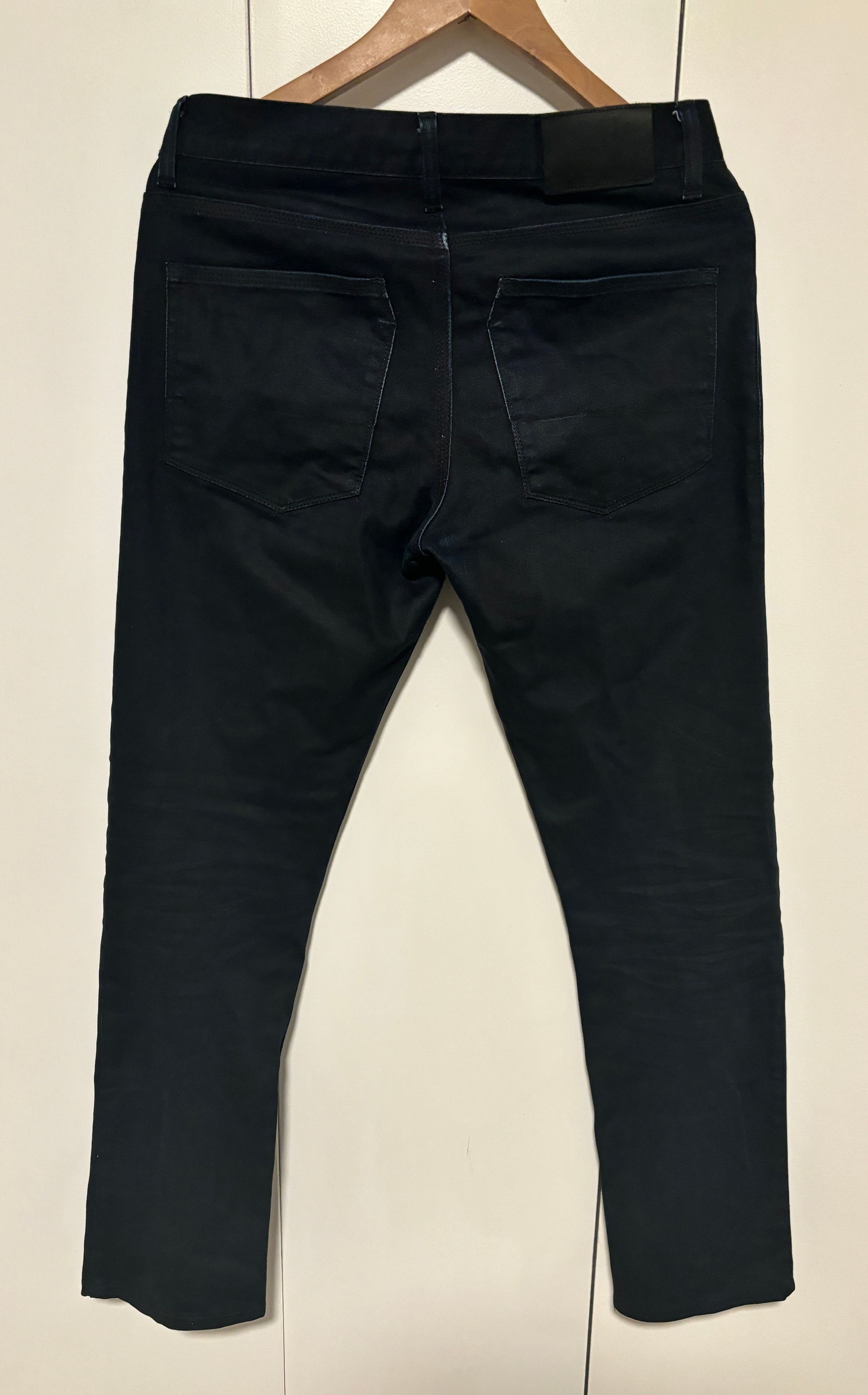 Raleigh Denim Slim Fit Raw Denim Button Fly Black Jeans Indigo Undertones Size US 30 / EU 46 - 4 Thumbnail