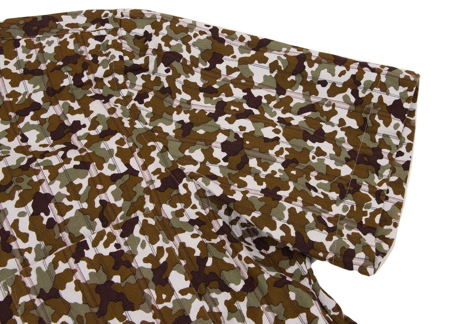Comme des Garcons Homme Plus Camouflage Pattern Short Sleeve Shirt in Light Gray Khaki Size US M / EU 48-50 / 2 - 7 Thumbnail