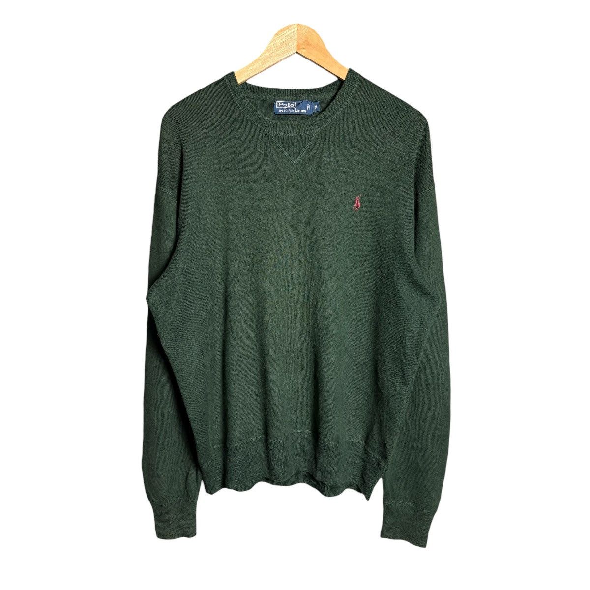Polo Ralph Lauren Vintage 90s Polo Ralph Lauren Olive Green Cardigan Sweater Size US L / EU 52-54 / 3 - 1 Thumbnail