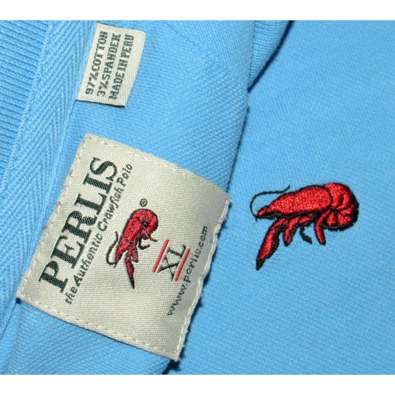Vintage PERLIS Blue Short Sleeve Pique Polo Shirt XL Mens Polo Shirt Blue XL Size US XL / EU 56 / 4 - 3 Thumbnail