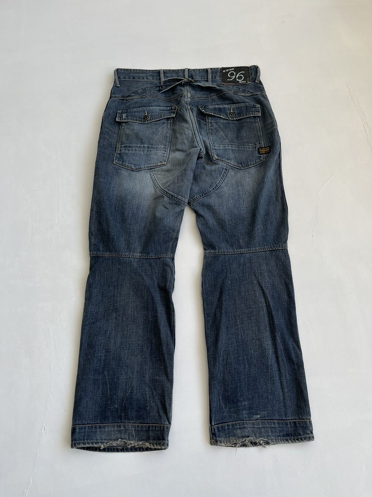 G-Star × Pharrell Vintage G Star Raw 96 distressed washed denim biker jeans Size US 36 / EU 52 - 10 Thumbnail