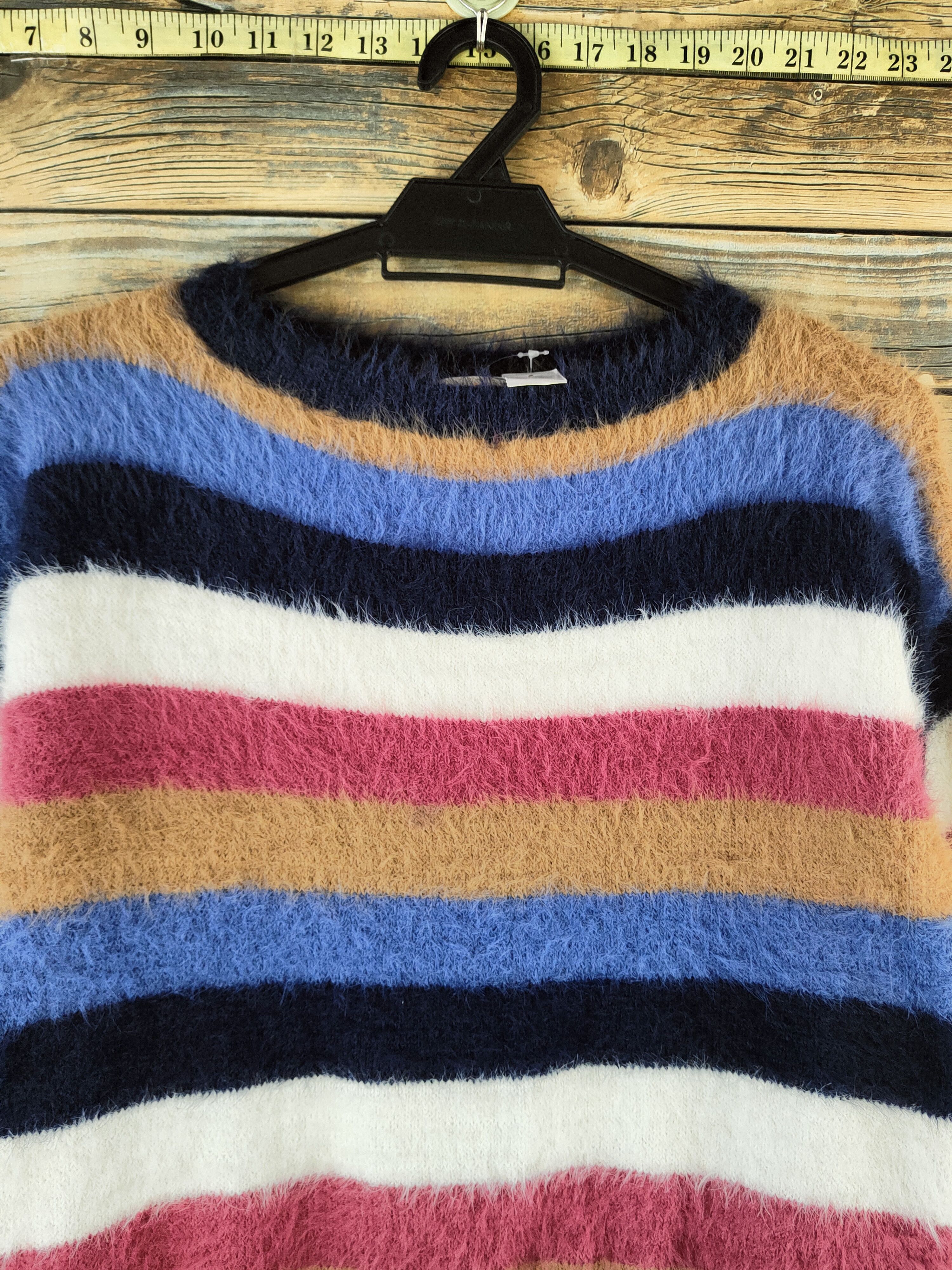 Japanese Brand DL Anap mimpi Mix color Fur Mohair Knitwear #46-990 Size M / US 6-8 / IT 42-44 - 2 Thumbnail