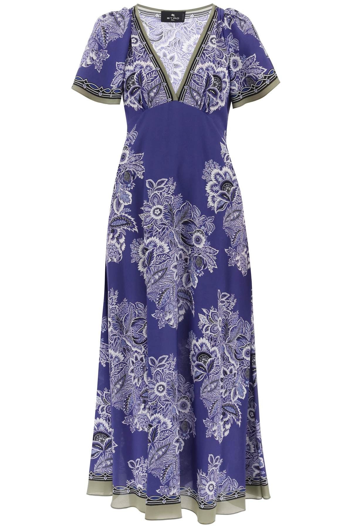 image of Etro Maxi Crepe De Chine Dress in Viola, Women's (Size Small)