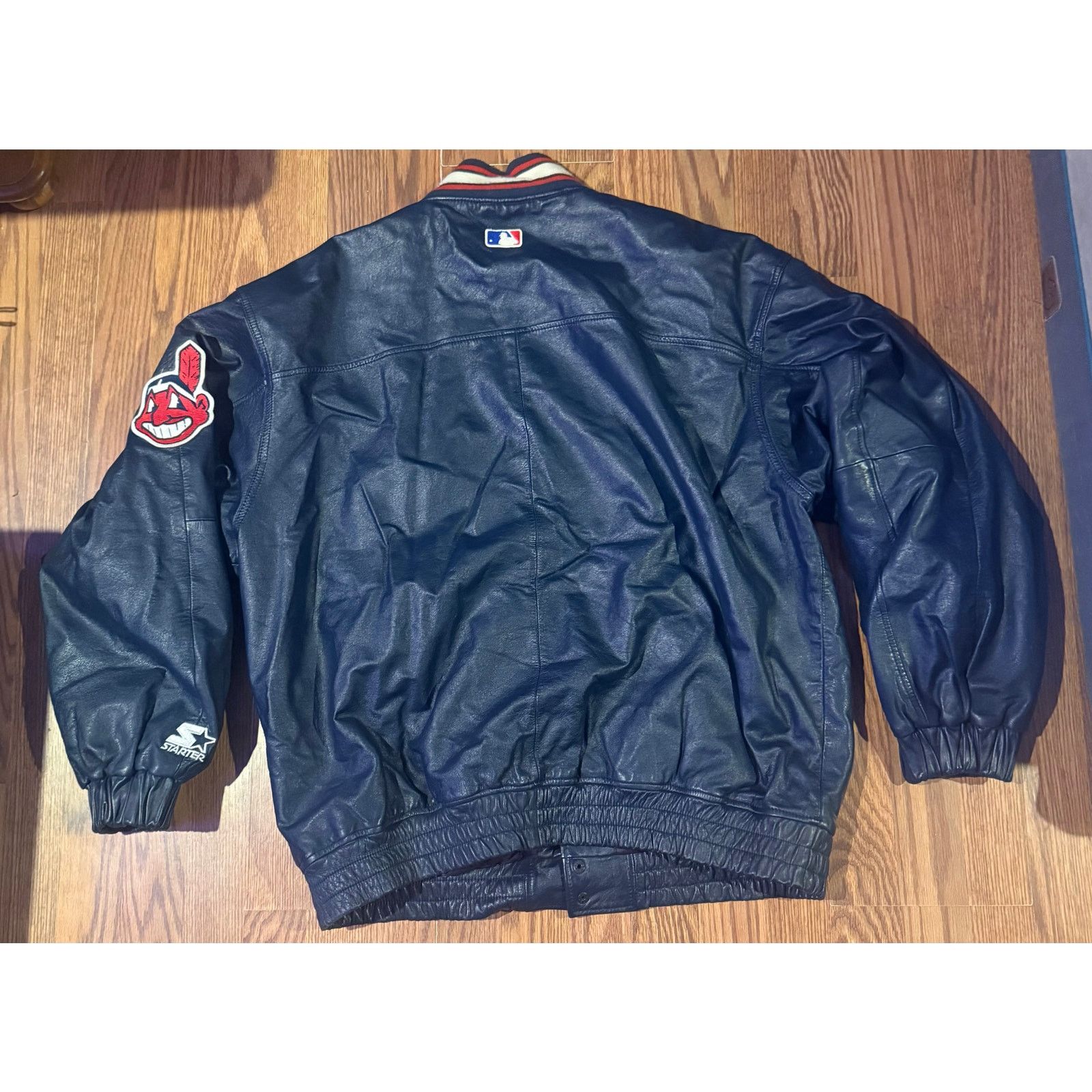 Starter Vintage Starter Cleveland Indians Leather Jacket (XL) Size US XL / EU 56 / 4 - 5 Thumbnail