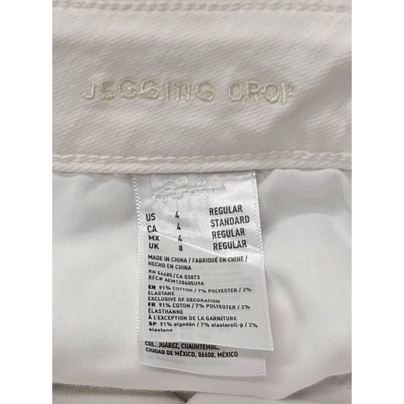 American Eagle Outfitters VINTAGE American Eagle Jeggings Womens 6 27x25 Regular Hi Rise Ankle Cropped White Denim, Cord, Stretch Womens Size 28" / US 6 / IT 42 - 2 Thumbnail