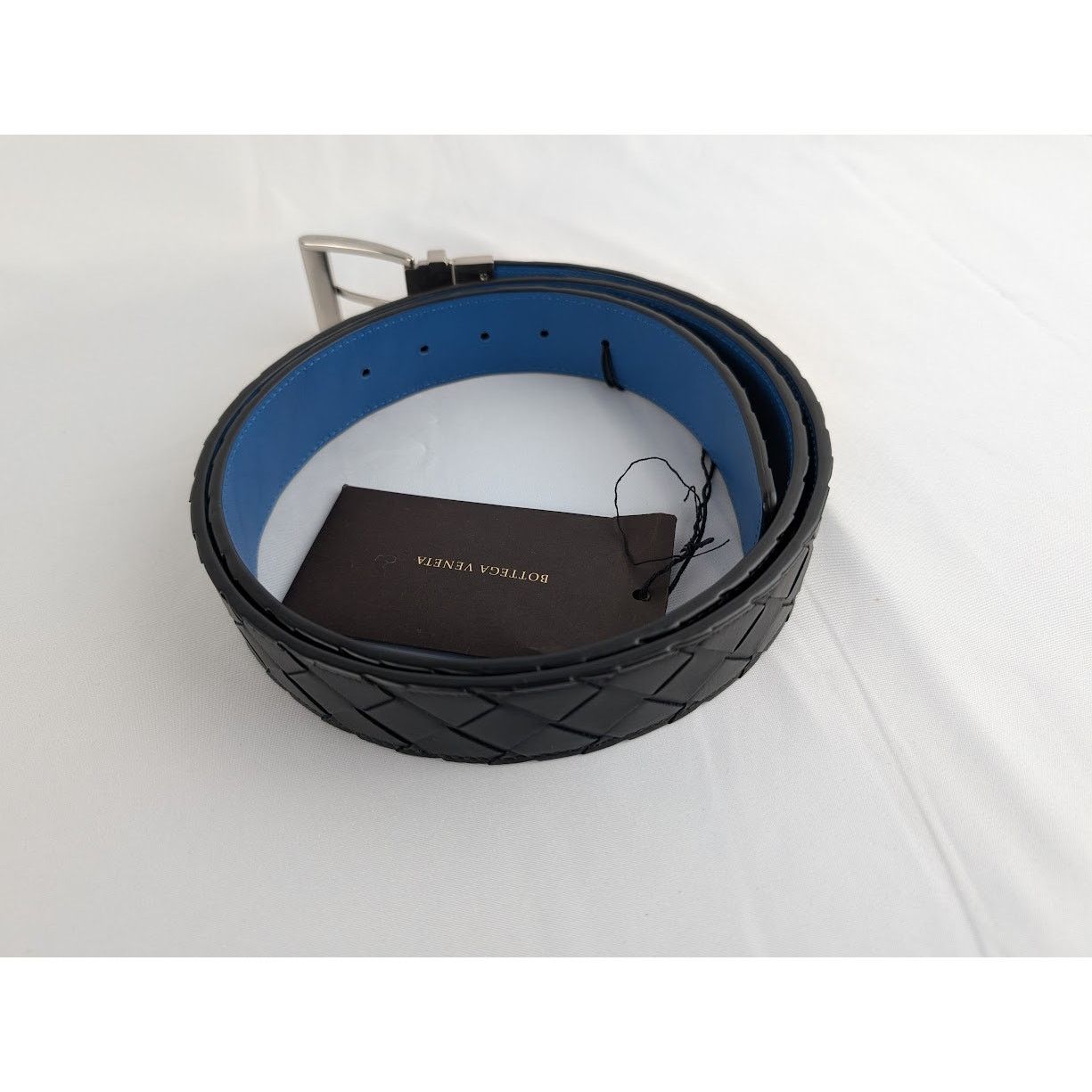 Bottega Veneta o1rshd1 Size: 110 / Intrecciato Belt in Nero / Silver Size 44 - 3 Thumbnail
