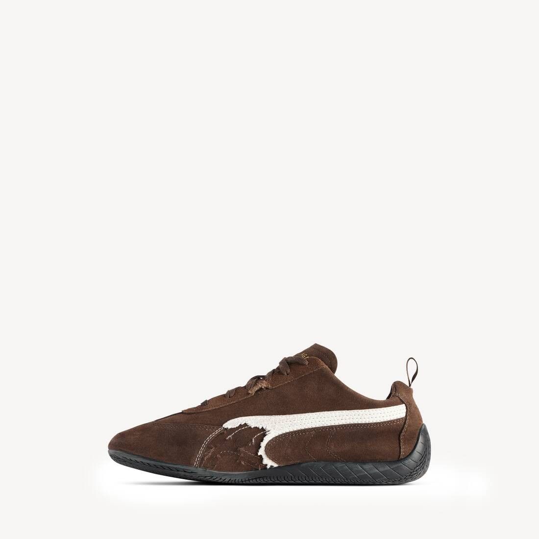 Balenciaga × Puma o1w1db10326 Speedcat Suede Sneakers in Brown/White Size US 12 / EU 45 - 4 Thumbnail