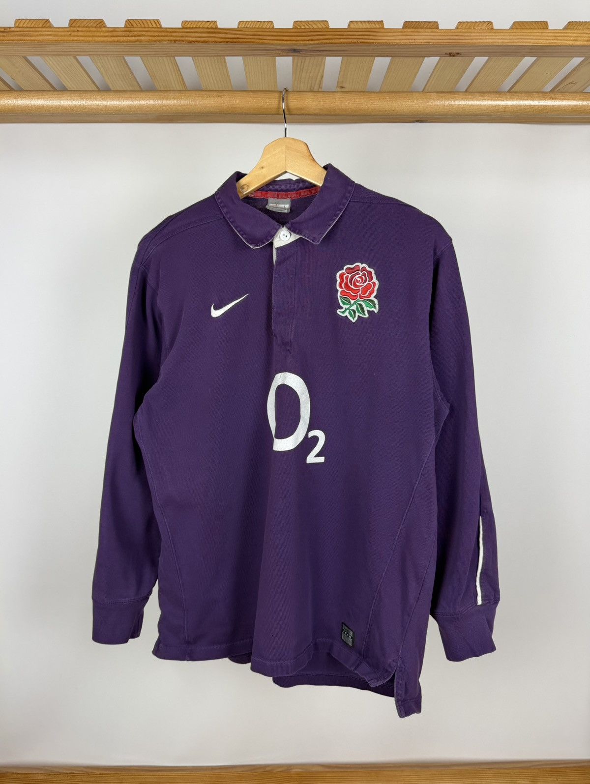 Nike Nike England 2009-2010 Away Longsleeve Rugby Shirt Purple Size US L / EU 52-54 / 3 - 1 Thumbnail