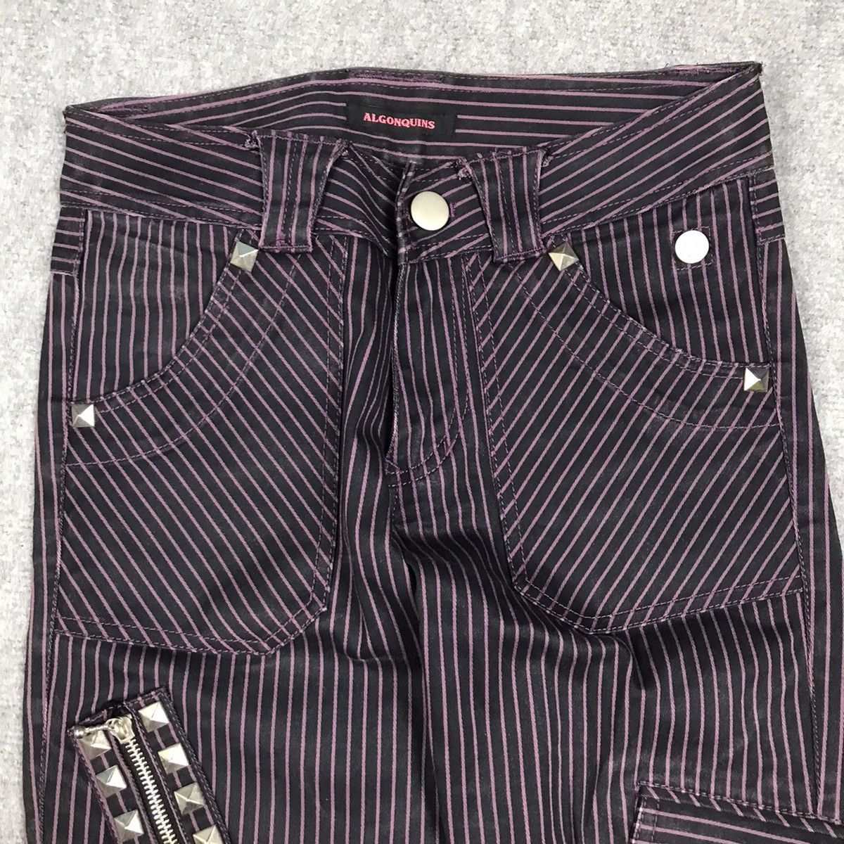 Japanese Brand ALGONQUINS PUNK JAPAN TROUSERS STRIPED DESIGN PANTS Size US 27 - 7 Thumbnail