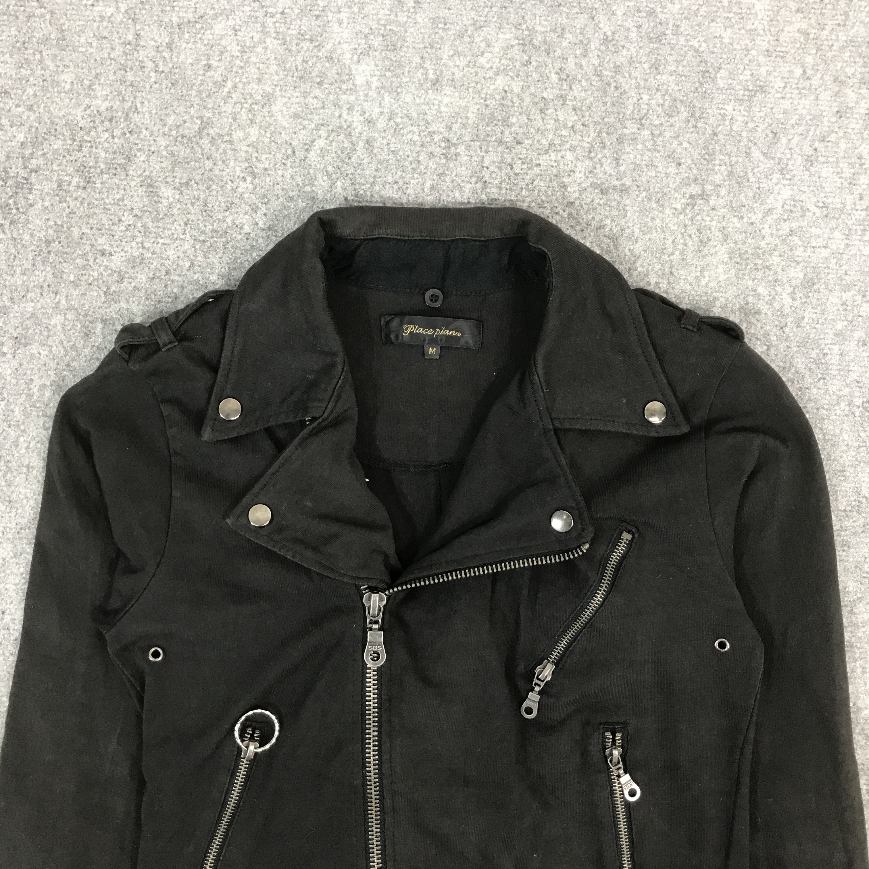 Japanese Brand PLACE PIANO BLACK PUNK ZIPPER JACKET Size US M / EU 48-50 / 2 - 3 Thumbnail