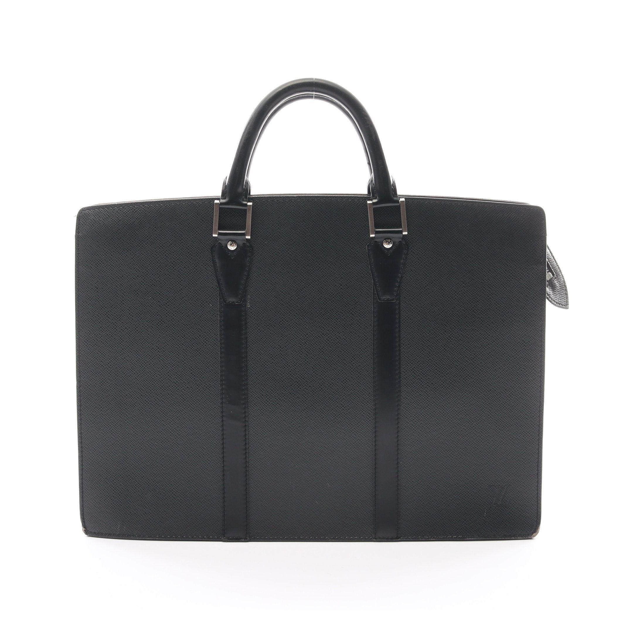 image of Louis Vuitton Porte Document Rosan Taiga Ardoise Briefcase Business Bag Leather Black, Men's