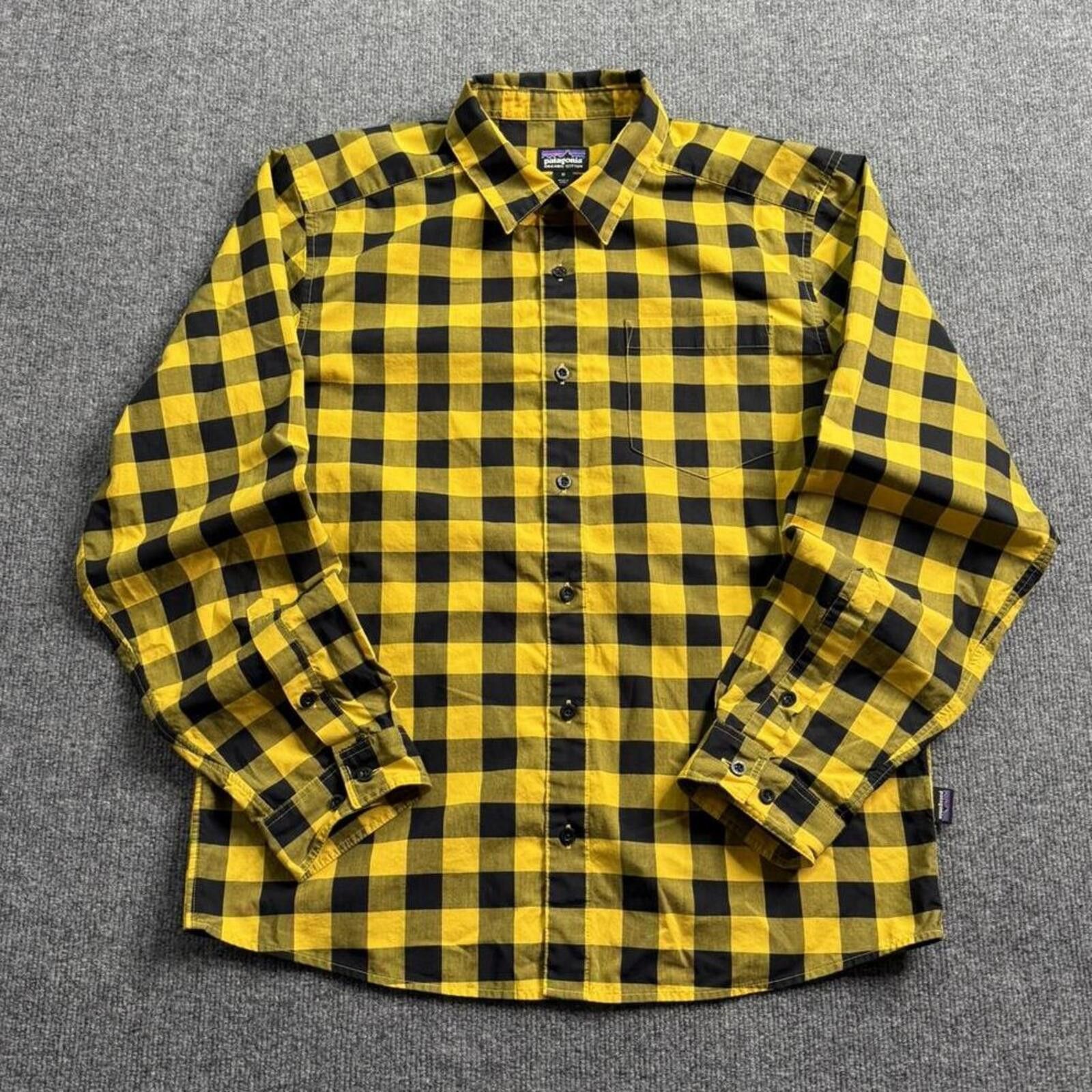 Patagonia Patagonia Organic Cotton Plaid Button Up Shirt Mens M Yellow Size US M / EU 48-50 / 2 - 1 Thumbnail