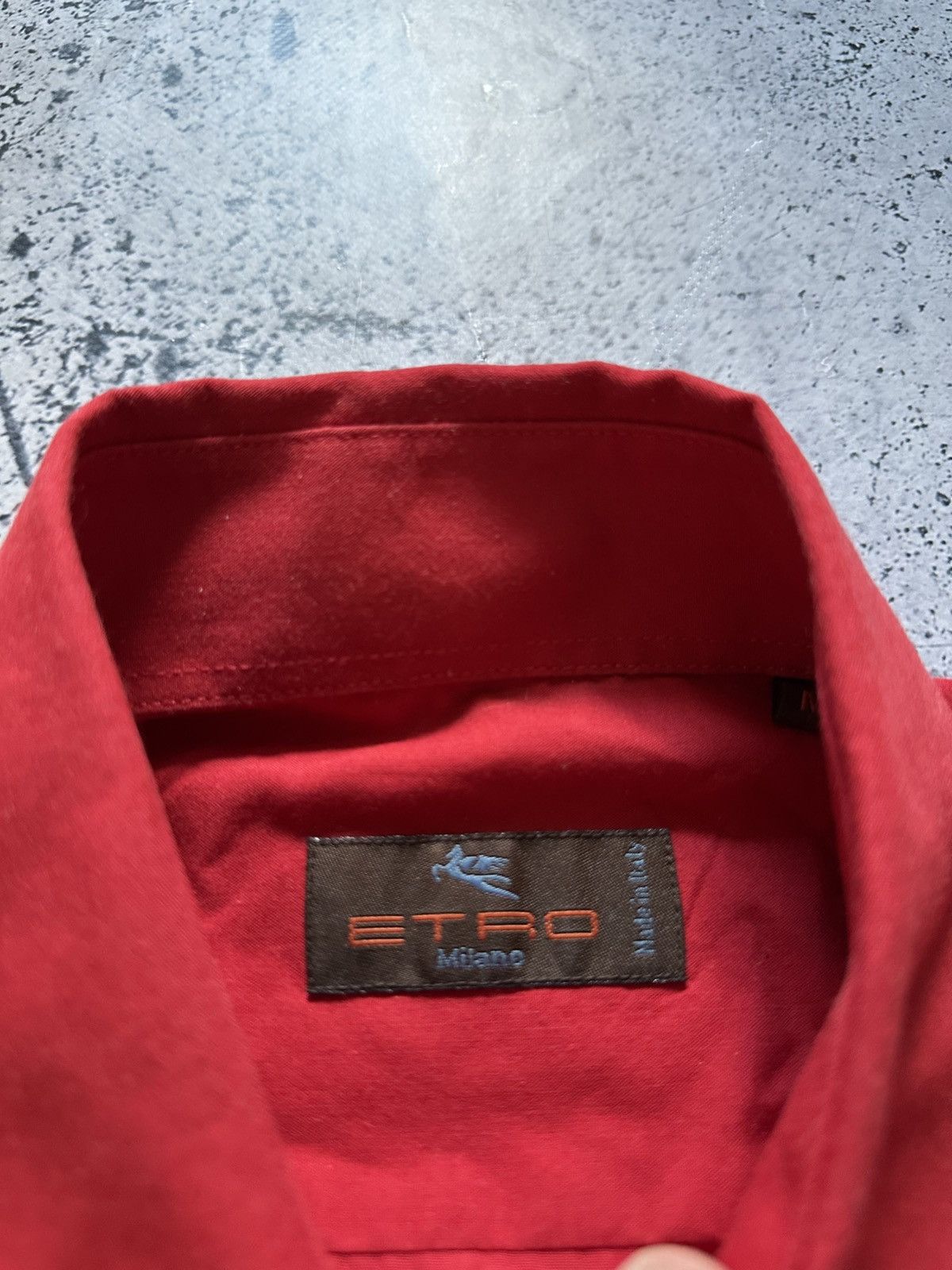 Etro × Vintage Vintage Etro Button Up Shirt Mini Logo Red Y2K USA Size US M / EU 48-50 / 2 - 5 Thumbnail