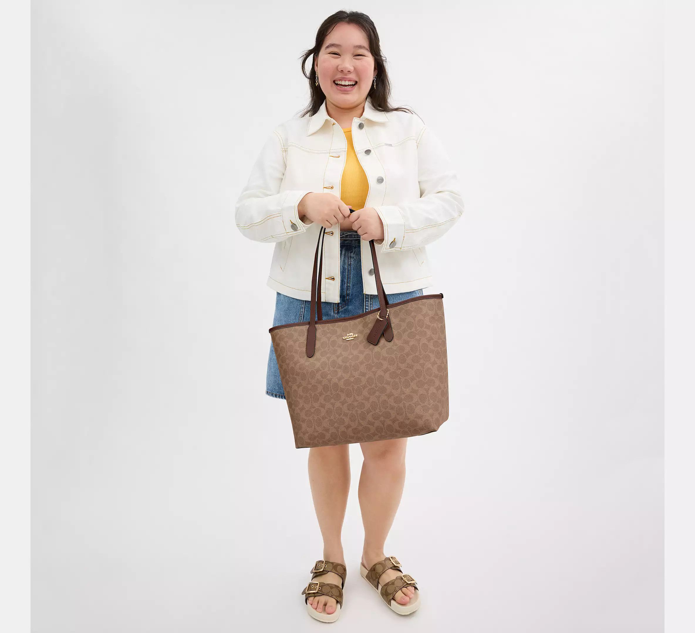 Coach City Tote Bag In Signature Canvas CV976 Size ONE SIZE - 2 Thumbnail