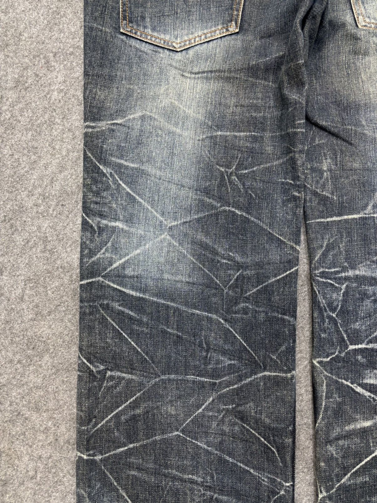 Japanese Brand 💥Double Waist💥Insane Nylaus Folding Fades Style Denim F657 Size US 33 - 14 Thumbnail