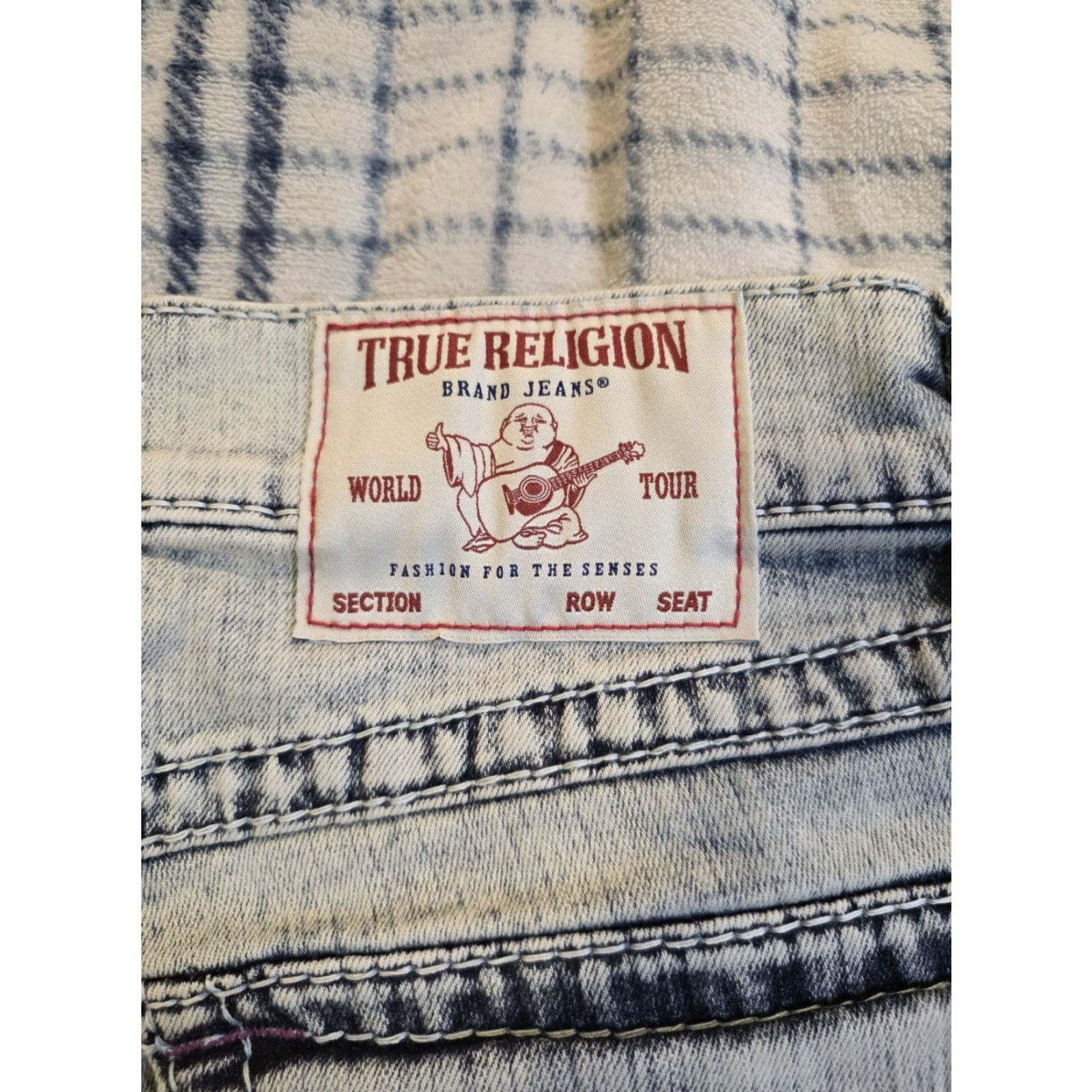 True Religion True Religion Ricky Relaxed Straight Super T Acid Wash Shorts Men's 29 Blue Denim Casual Summer 29 Mens Size US 29 - 3 Thumbnail