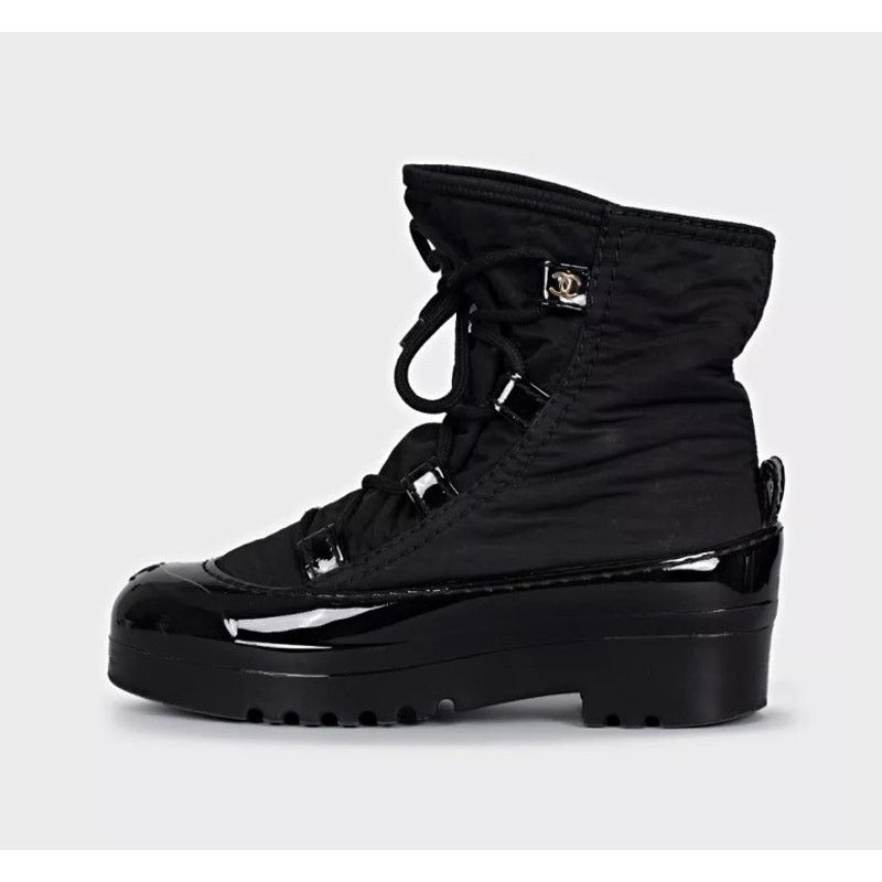 Chanel Chanel Black Lace-Up Boots - Size 37 Size US 6 / IT 36 - 1 Thumbnail