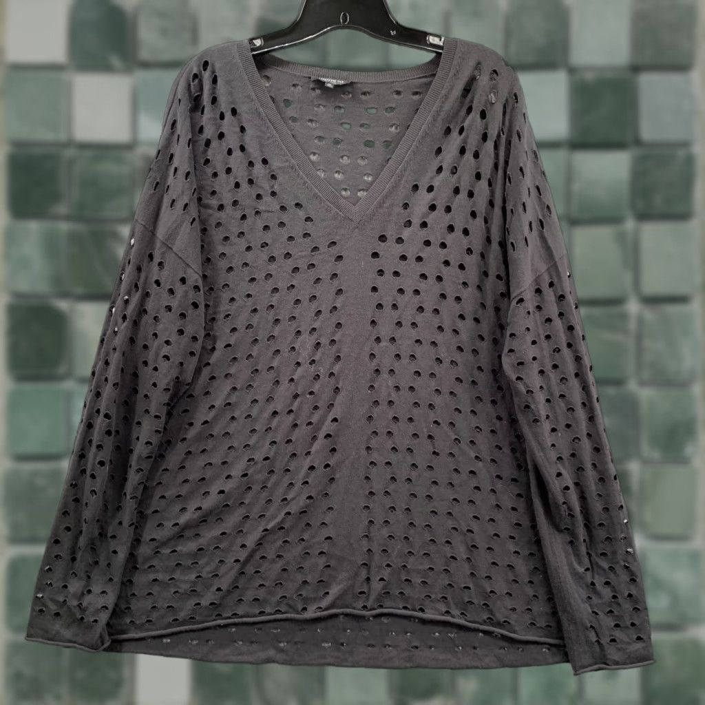 LAFAYETTE 148 New York Blouse Womens XL Top Extra Large Black*