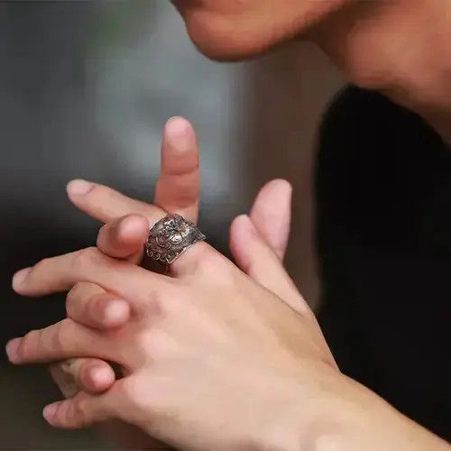 Jewelry × Sterling Silver Dragon Ring Adjustable 925 Sterling Silver Size ONE SIZE - 4 Thumbnail