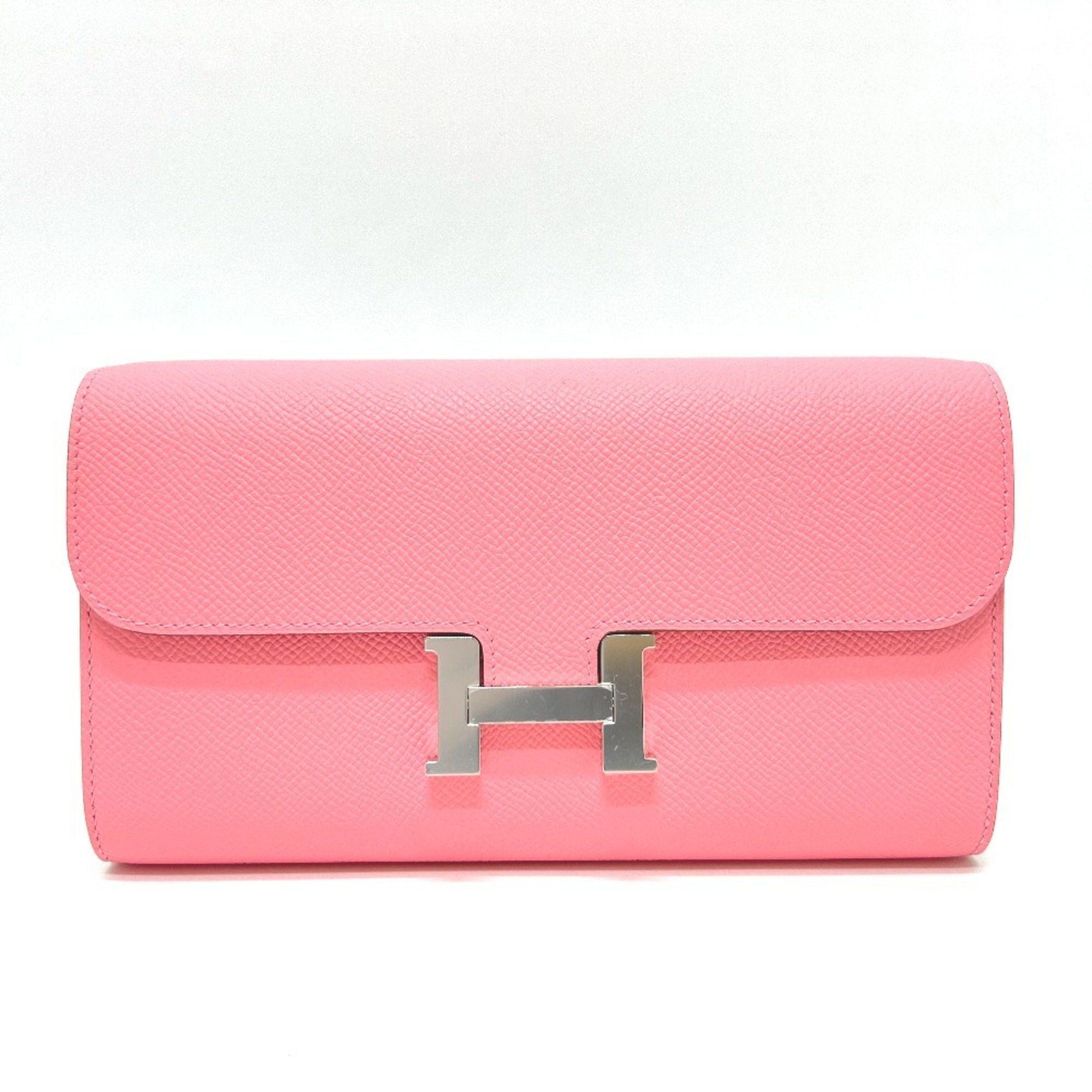 Hermes HERMES Constance To Go Wallet, Shoulder Long Epsom Leather, Women's, Rose Confetti, Silver Hardware, Pink Size ONE SIZE - 1 Thumbnail