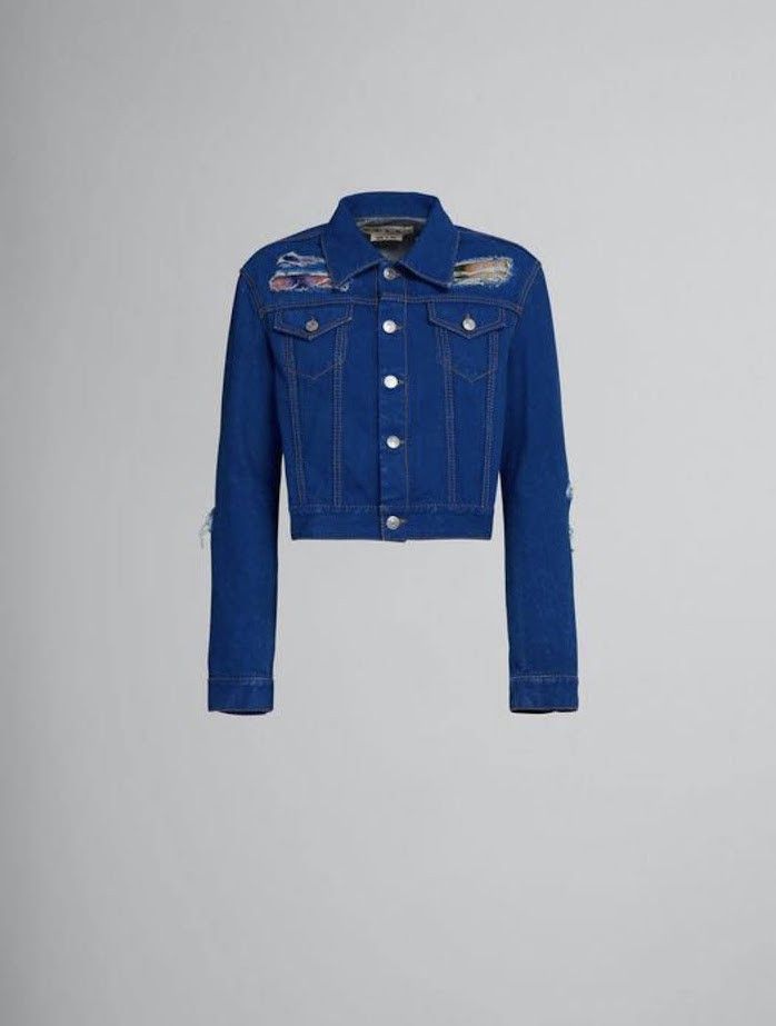 image of Marni O1W1Db10524 Denim Jacket In Blue, Women's (Size XL)