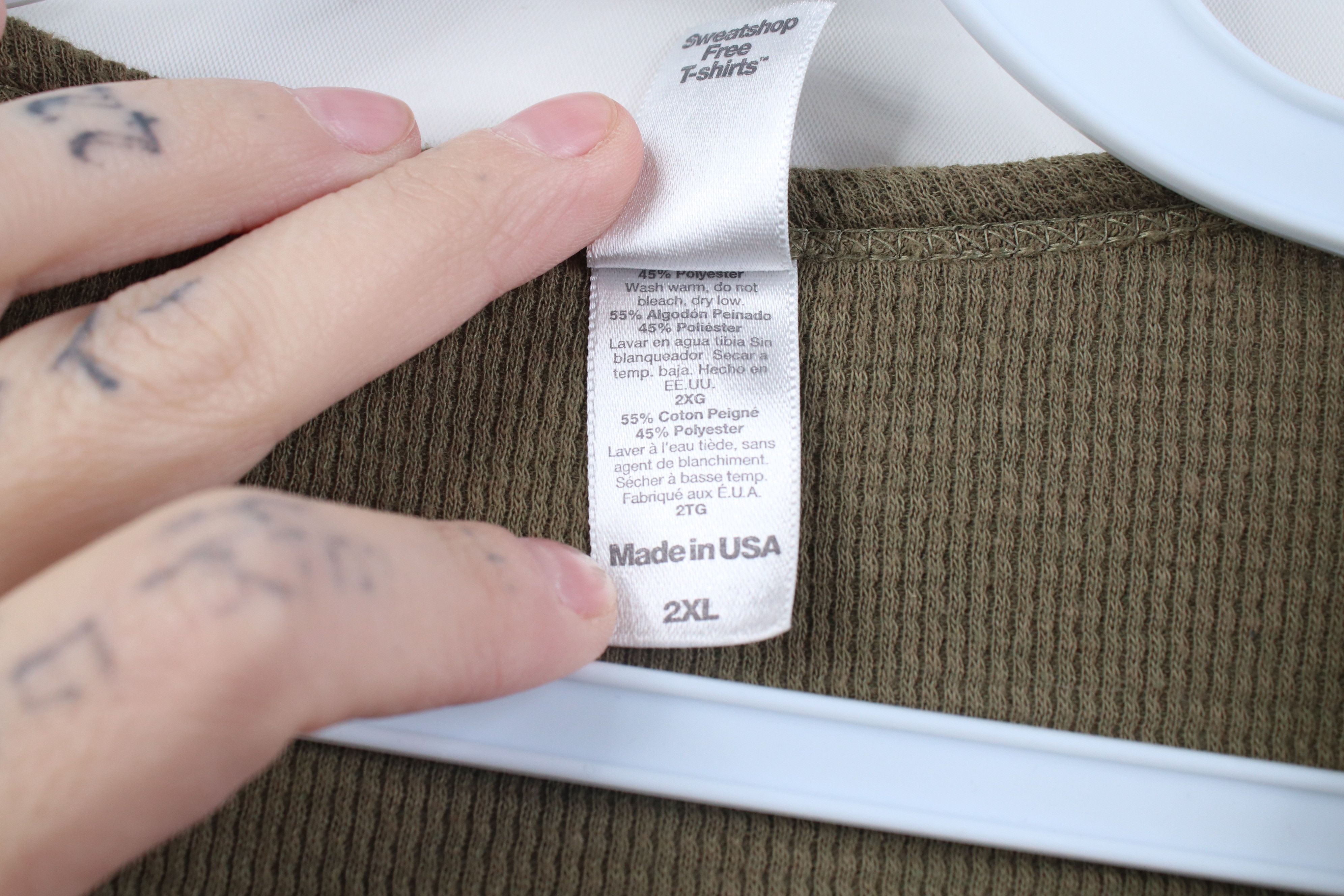 Vintage Vintage Y2K American Apparel Thermal Waffle Knit T-Shirt USA Size US XXL / EU 58 / 5 - 7 Thumbnail
