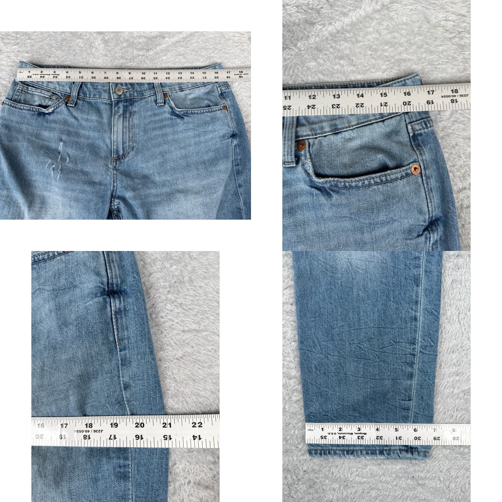 Denime Lucky Pants Womens 8 Blue Denim Jeans 33x25 Slim Boyfriend Distressed 90s American Designer Brand Black Size Type Jeans Size 30" / US 8 / IT 44 - 9 Thumbnail