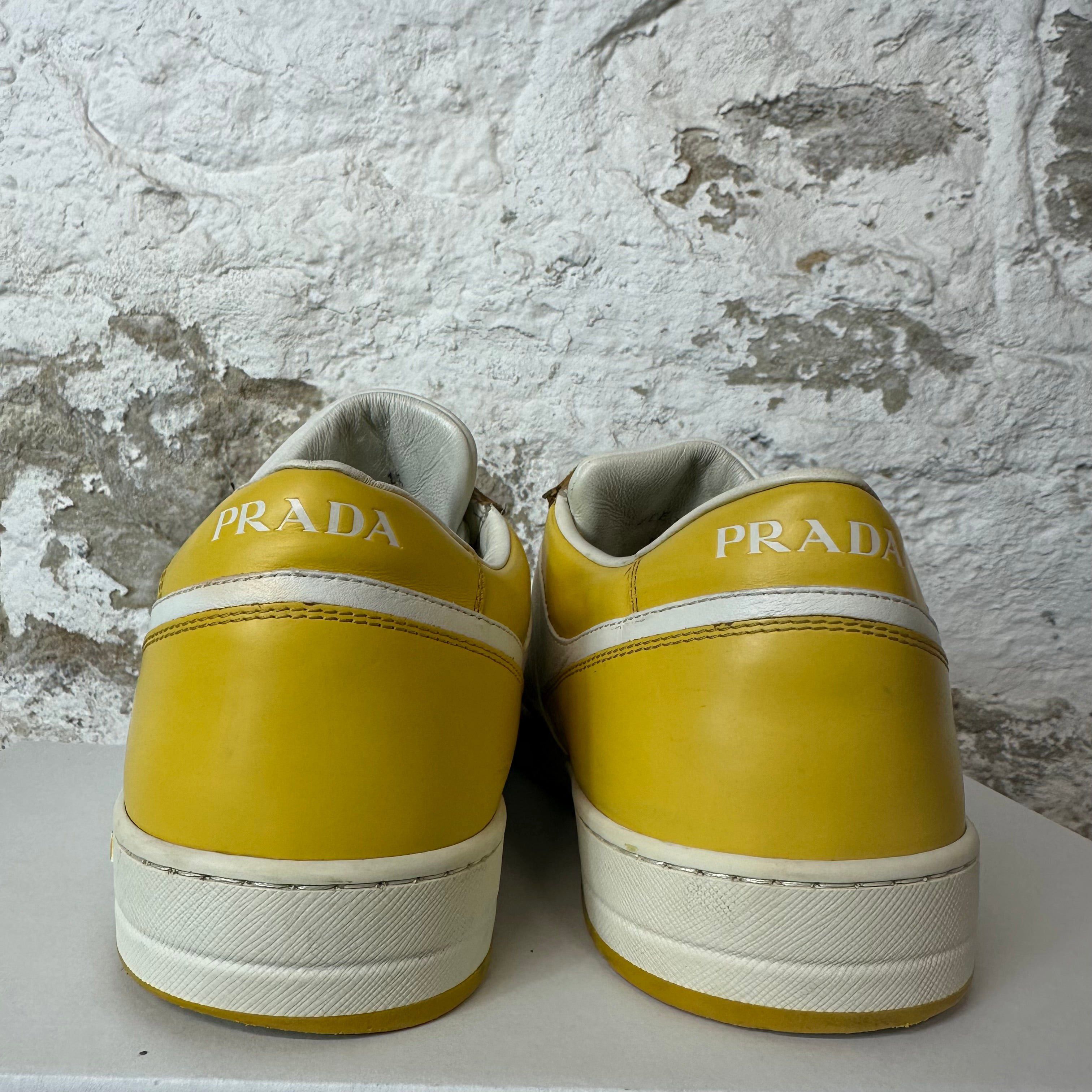 Prada Prada Downtown Leather Yellow White Sneaker Sz 10 Size US 10 / EU 43 - 5 Thumbnail