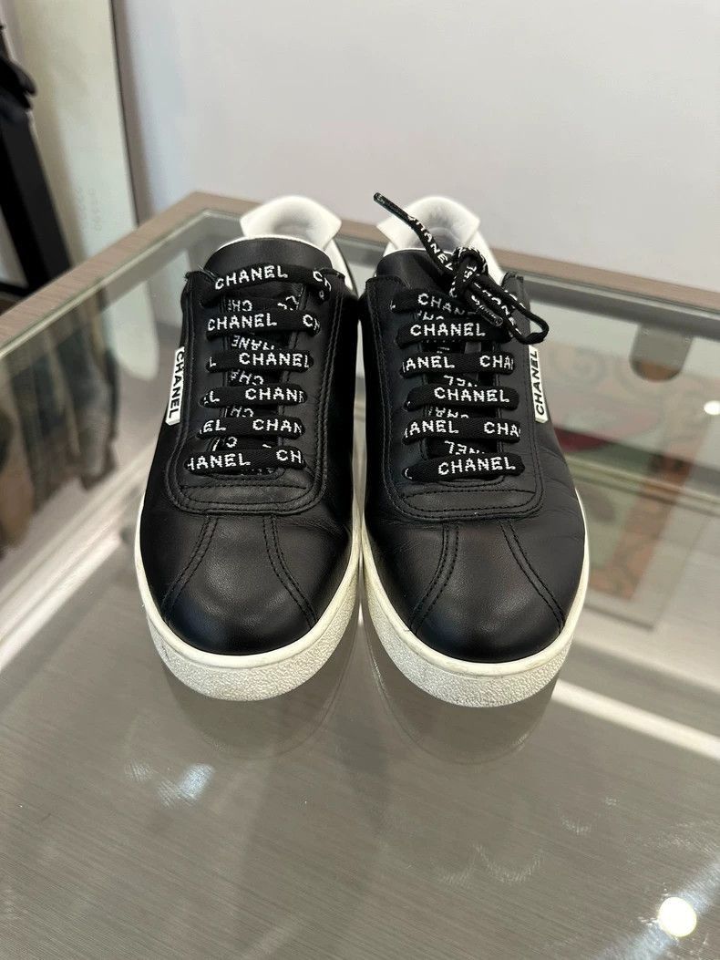 Chanel Chanel Black Logo Sneakers for Women -2505 Size US 7 / EU 40 - 4 Thumbnail