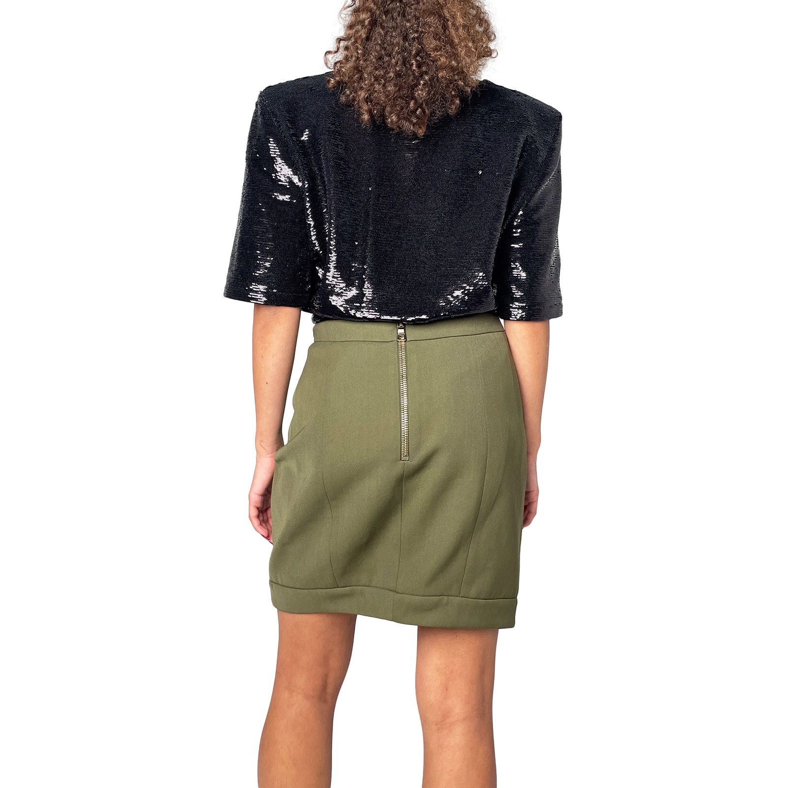 The Attico Black Short Sleeve Fully Sequinned Tunic Top Size M / US 6-8 / IT 42-44 - 5 Thumbnail