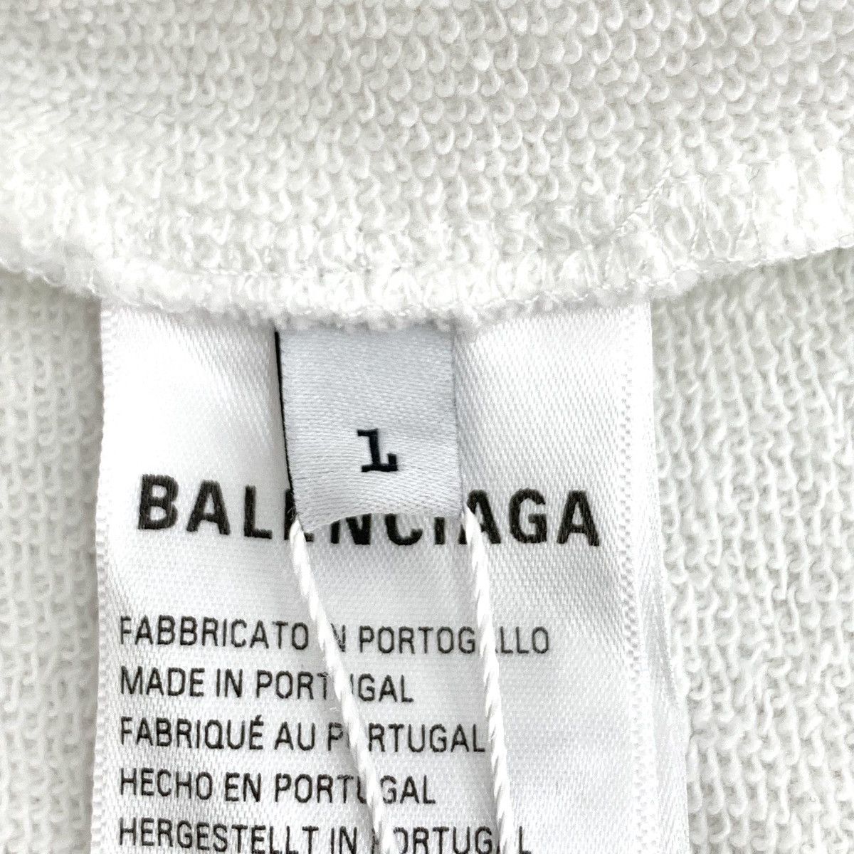 Balenciaga Balenciaga White Logo Printed Cotton Hooded Sweatshirt K26WX Size US S / EU 44-46 / 1 - 5 Thumbnail