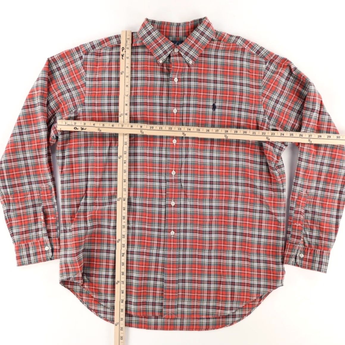 Polo Ralph Lauren Polo Ralph Lauren Shirt Polo Ralph Lauren Oxford Cotton Plaid Long Sleeve Button Down Red XL Men’s Shirt Size US XL / EU 56 / 4 - 3 Thumbnail