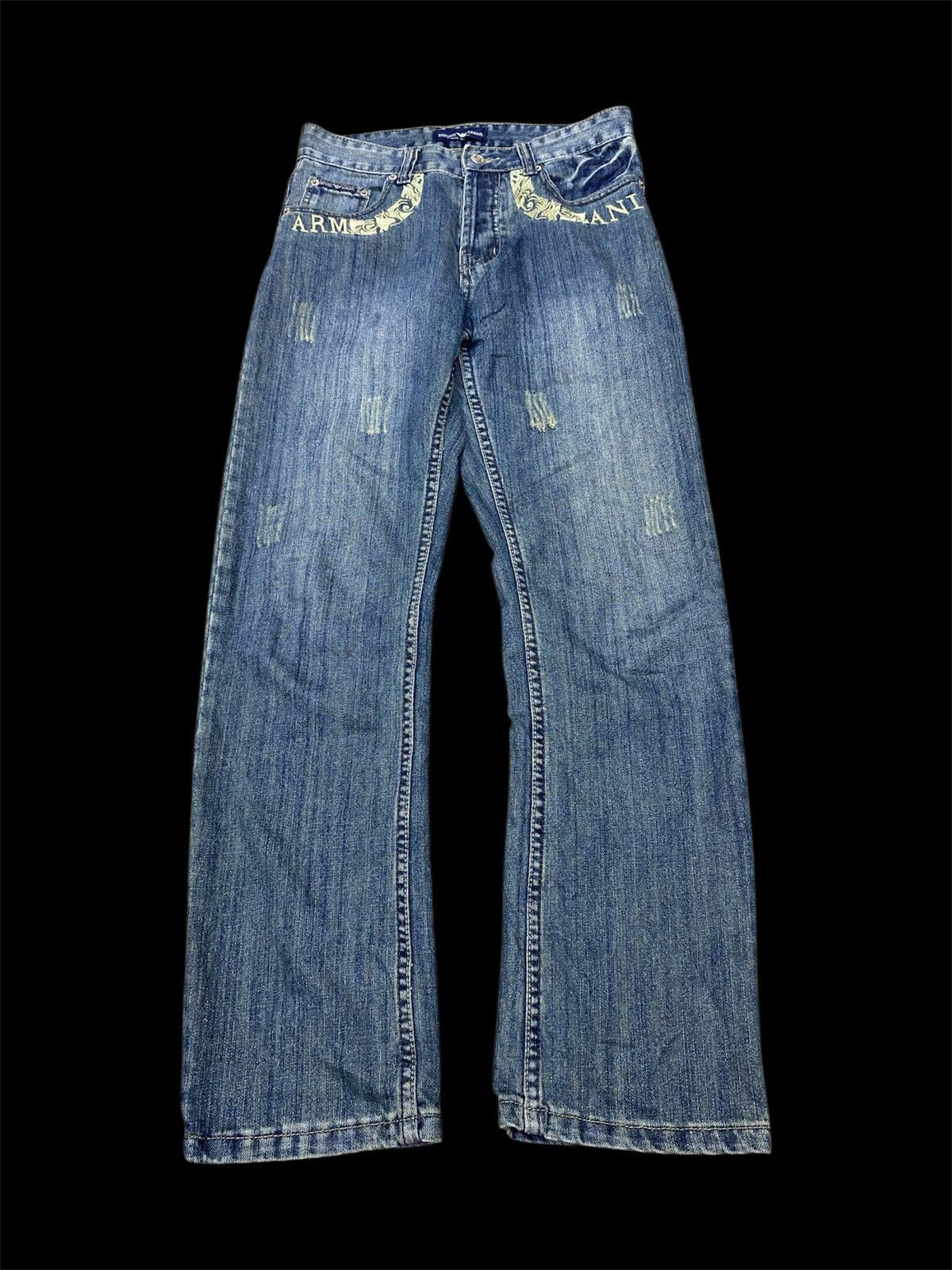 Designer × Emporio Armani 💥Bindding Offer💥 rare emporio armani embroidery jeans pant Size US 30 / EU 46 - 2 Thumbnail