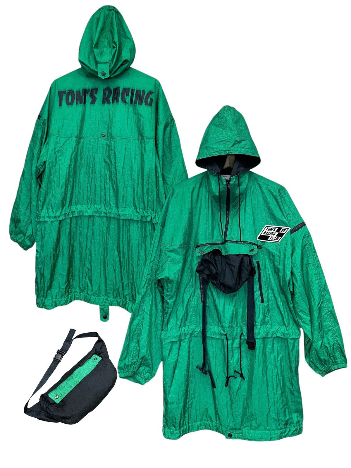 Toms × Vintage VERYRARE🔥90’s TOM’S RACING Pocketable PouchBag Hoodie Parka Size US L / EU 52-54 / 3 - 1 Thumbnail