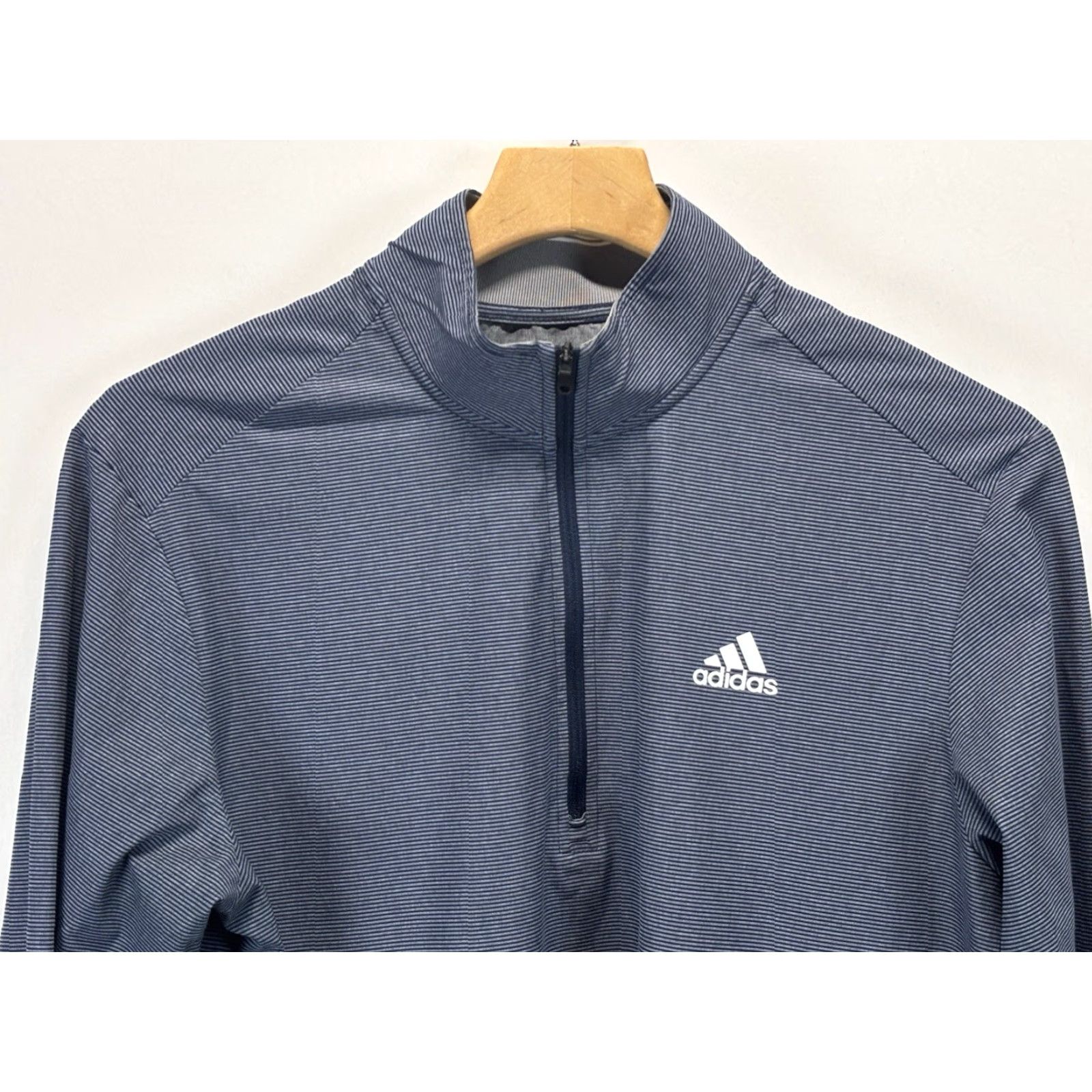 Adidas Adidas Golf 1/4 Zip Pullover Jacket Sz Small Men’s Blue Striped READ Size US S / EU 44-46 / 1 - 2 Thumbnail