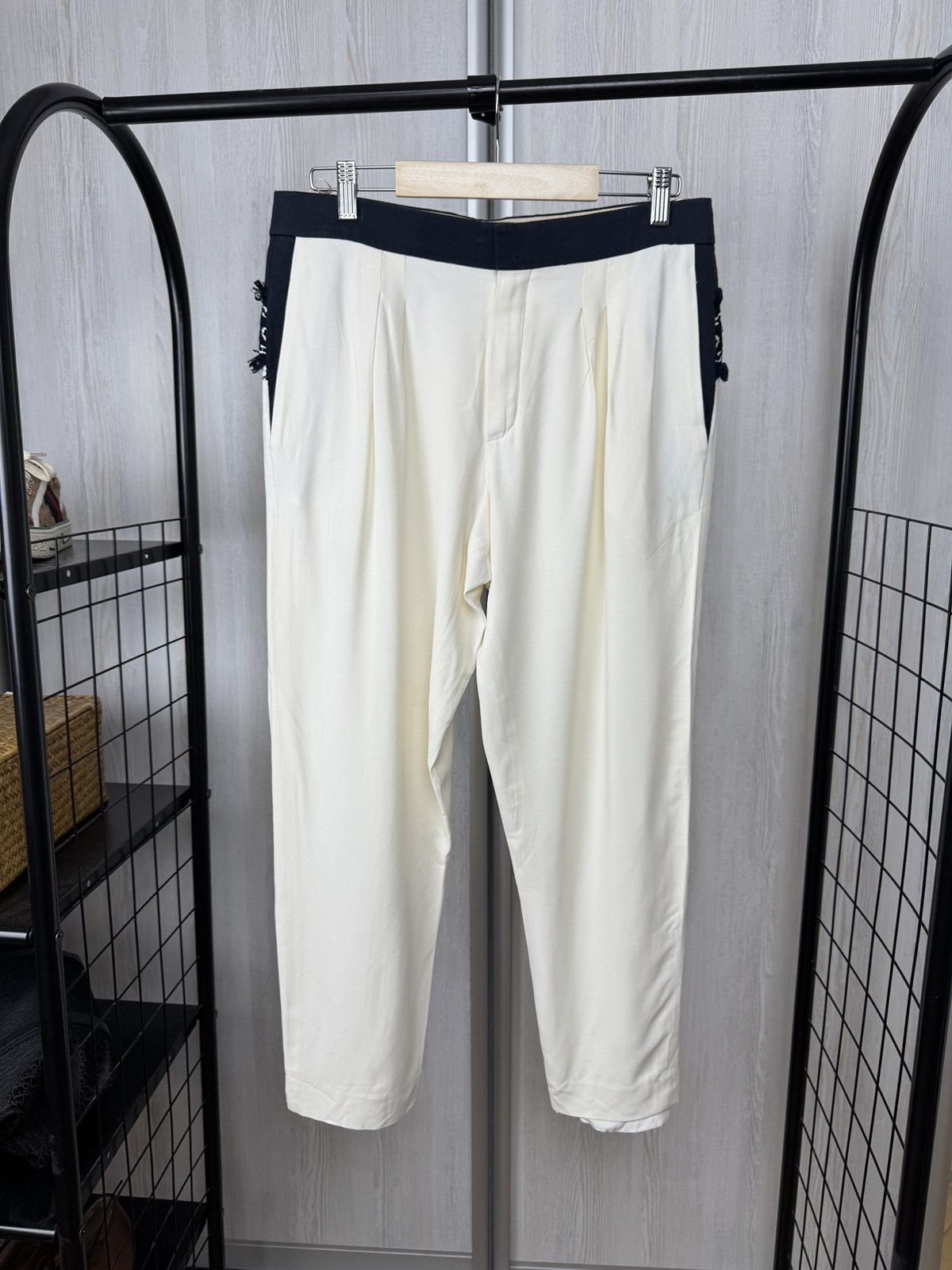 Chloe Chloe white ivory cotton embroidery acetate viscose pants Size 28" / US 6 / IT 42 - 2 Thumbnail