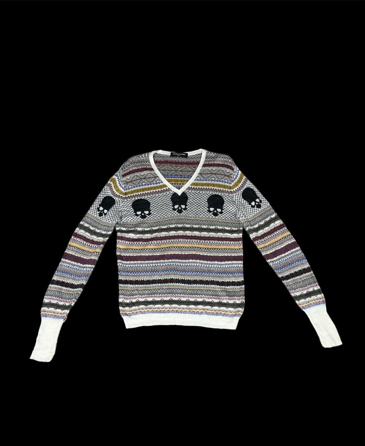 image of Gemma H Uomo x Italian Designers Gemma.h Uomo Skull Knitwear in White, Men's (Size Large)