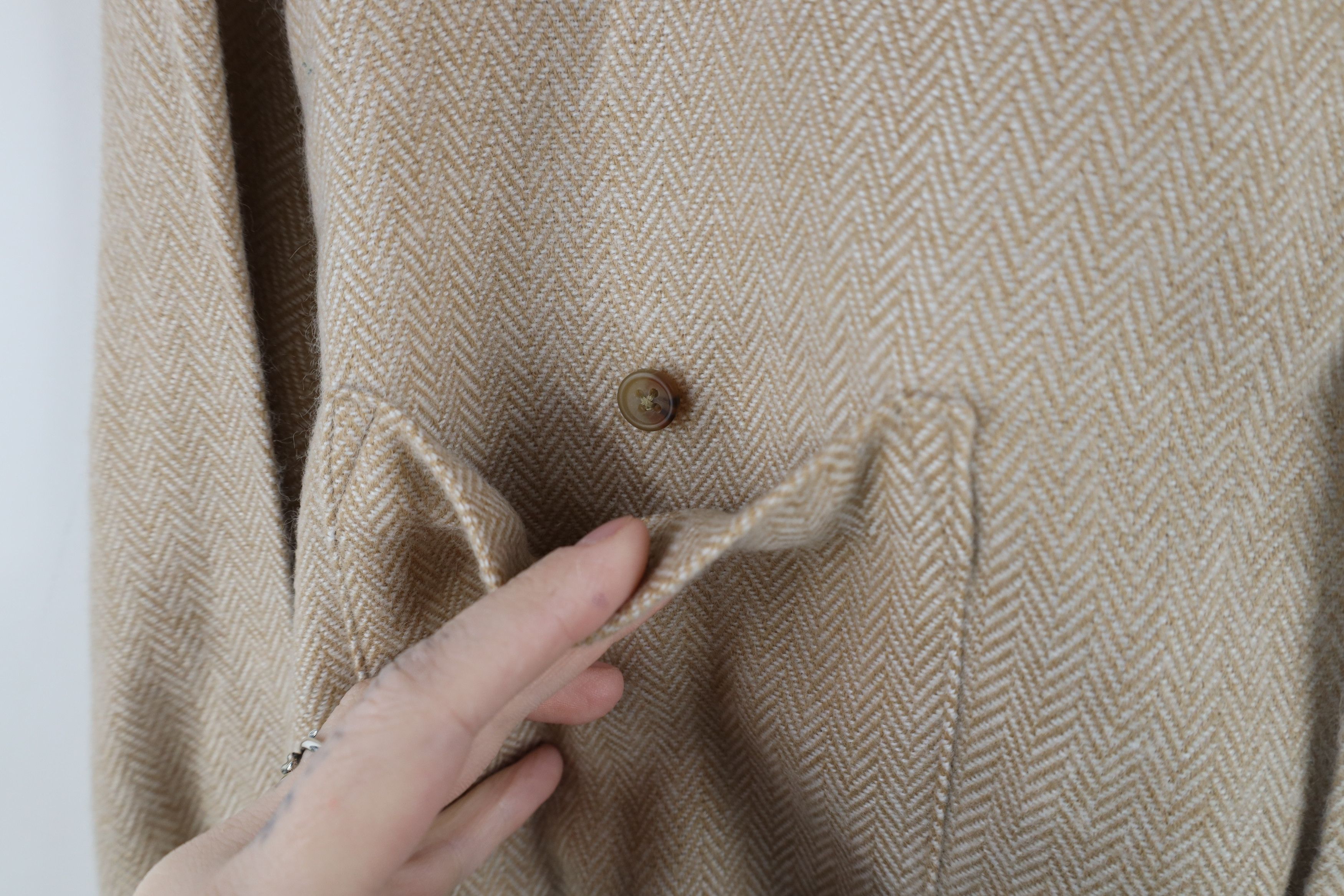 Vintage Vintage 90s Streetwear Herringbone Collared Button Shirt Size US XL / EU 56 / 4 - 5 Thumbnail