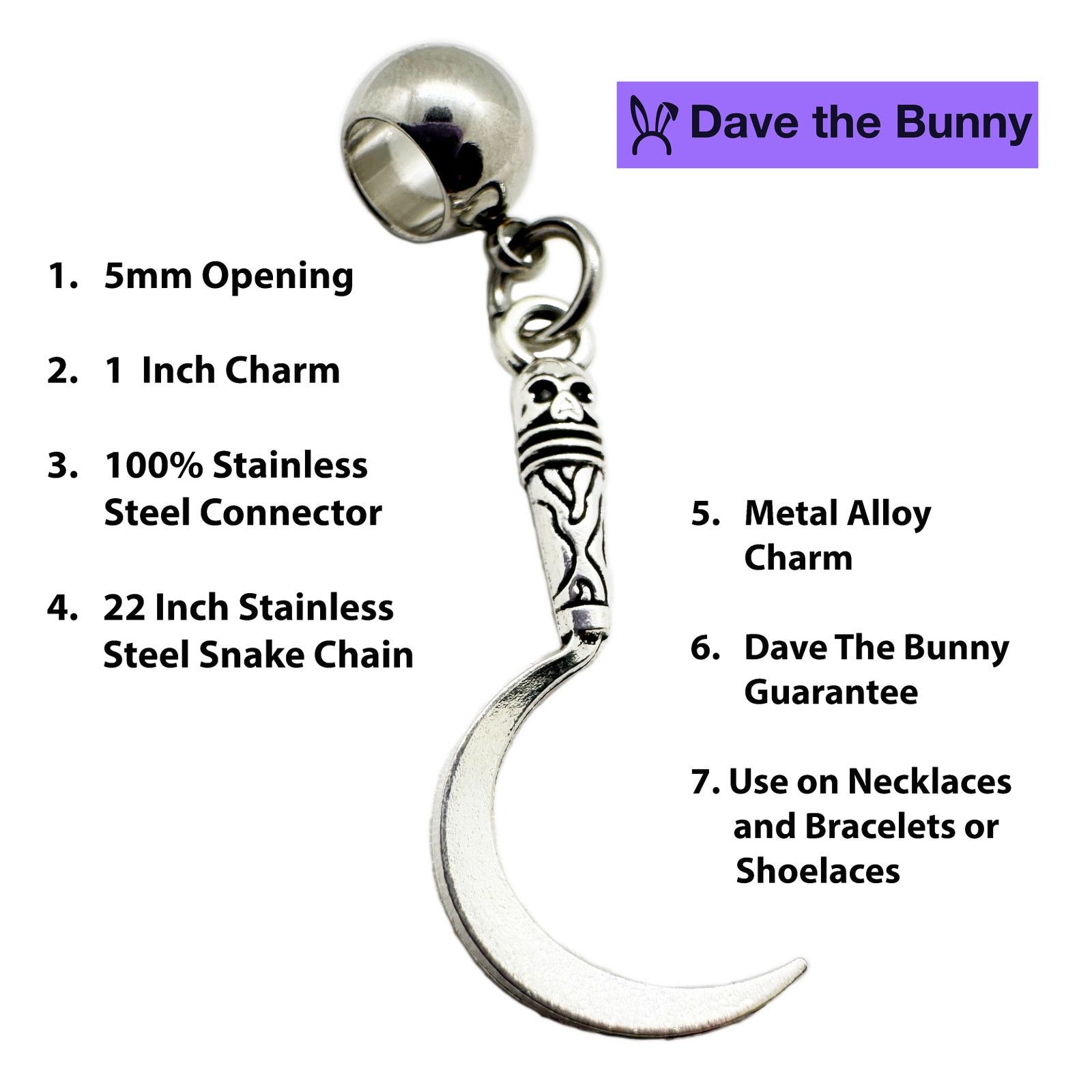 & Other Stories Sickle Necklace - Stainless Steel Snake Chain Size ONE SIZE - 2 Thumbnail