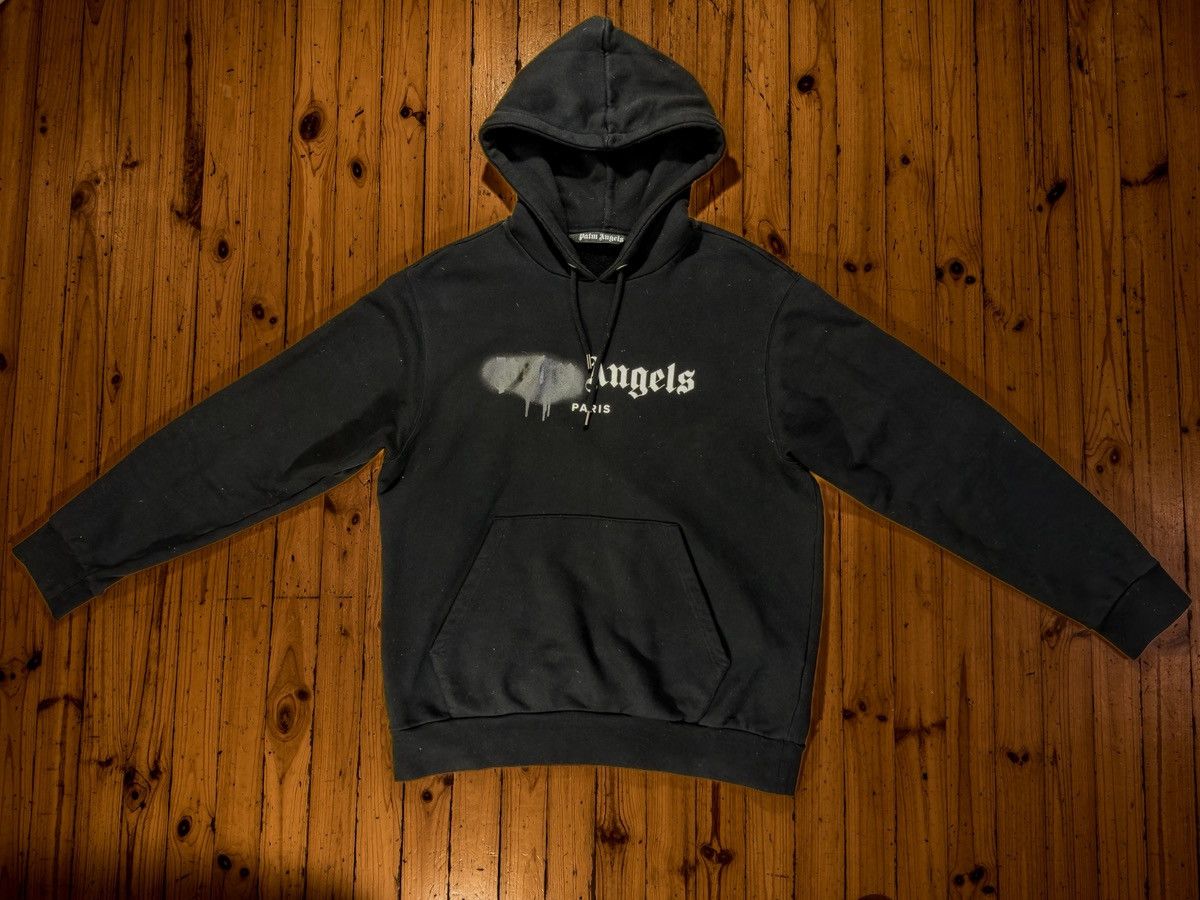 Palm Angels Palm Angels Paris Sprayed black hoodie Size US L / EU 52-54 / 3 - 1 Thumbnail