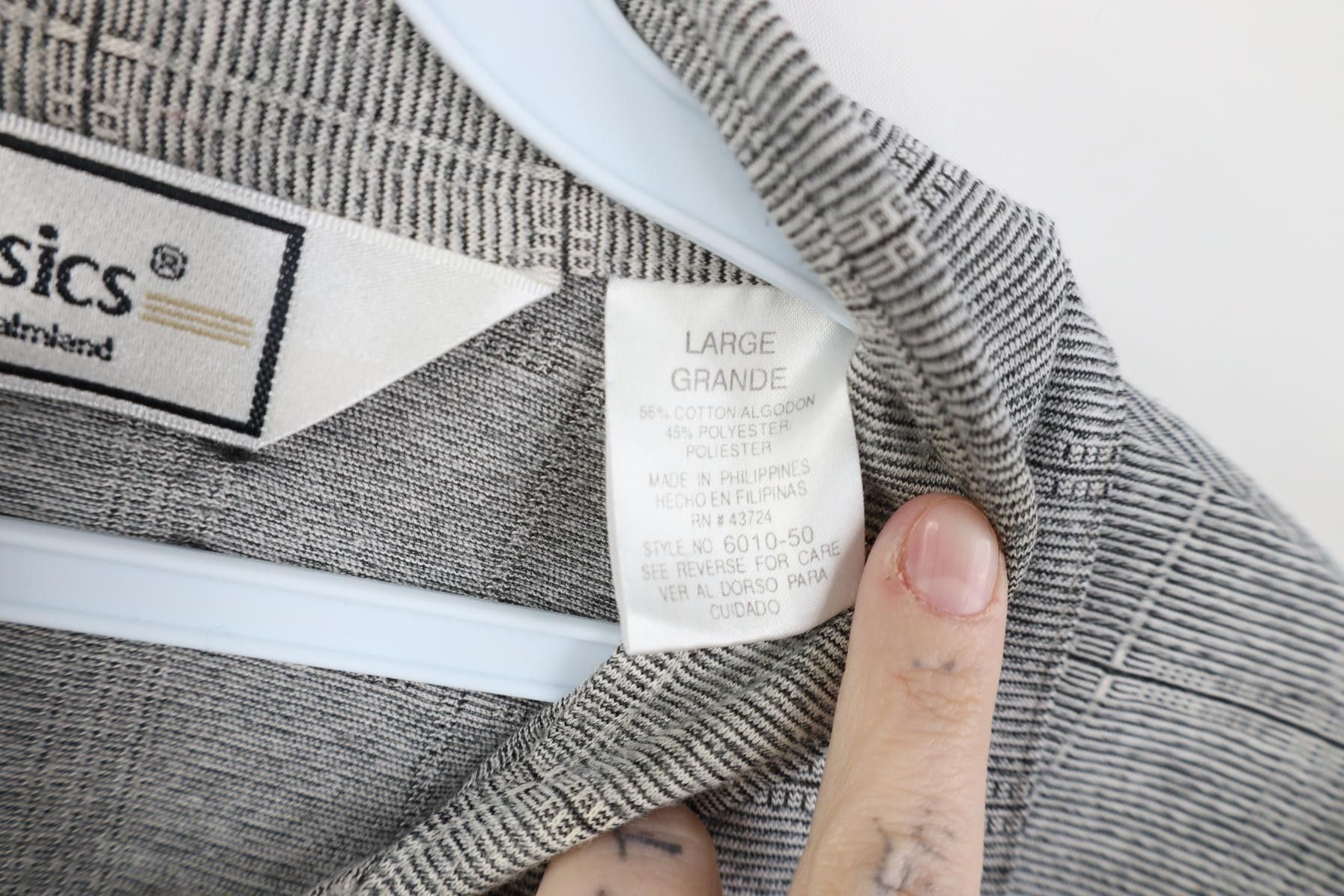 Vintage Vintage 90s Streetwear Checkered Knit Polo Shirt Gray Size US L / EU 52-54 / 3 - 7 Thumbnail