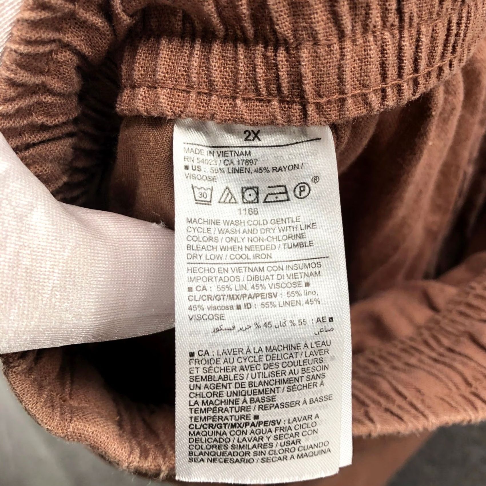 Old Navy Old Navy High Rise Linen Blend Shorts Womens 2X Brown Pull On Relaxed 3'' Size 40" / US 18 - 4 Thumbnail