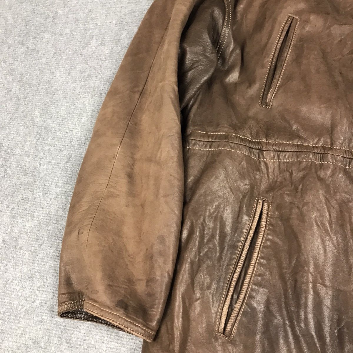 Designer × Vintage FLAG DIFUSION BY BARCELONA LEATHER PARKAS JACKET Size US L / EU 52-54 / 3 - 4 Thumbnail