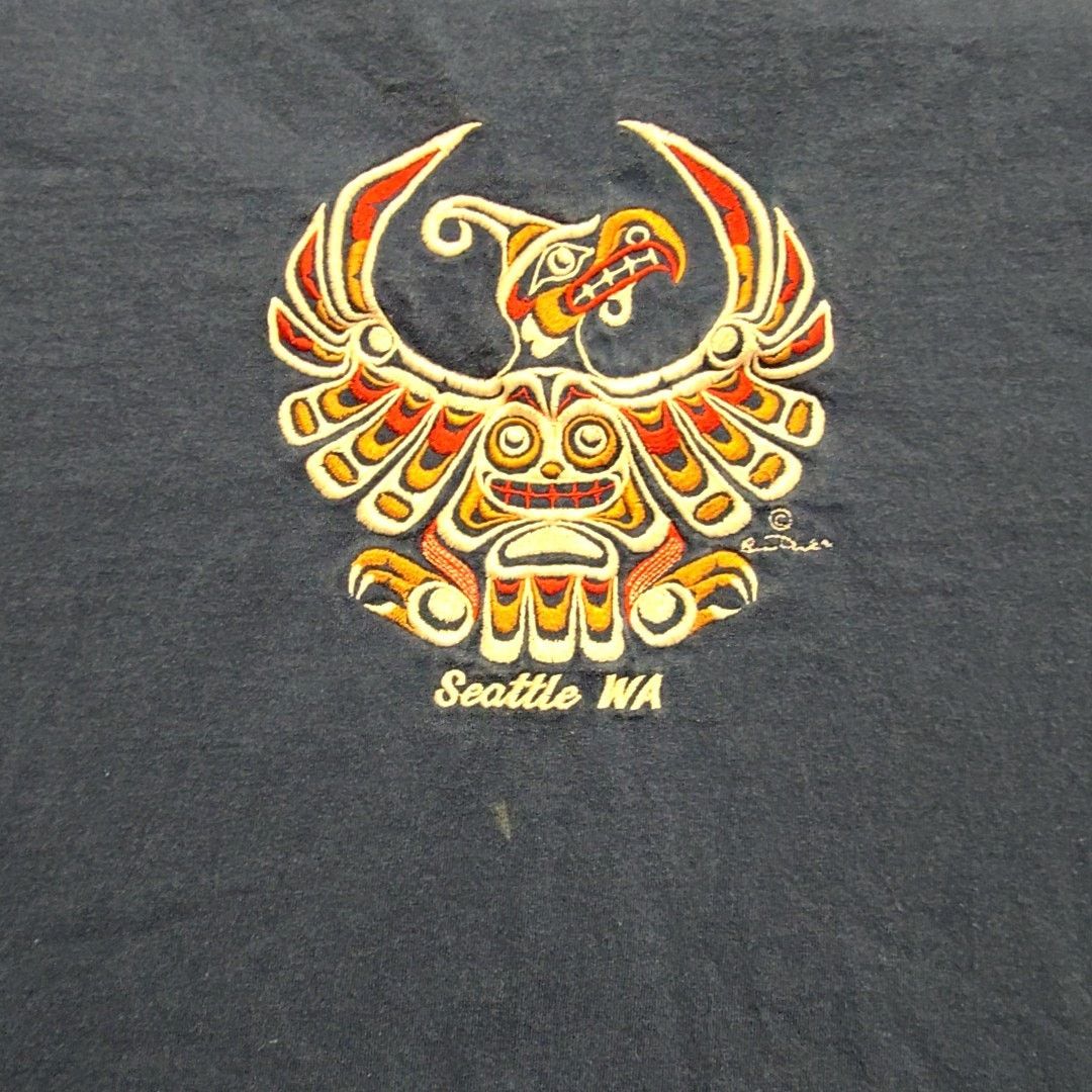 Alstyle Seattle Washington Graphi Native Art Design Blue L T-Shirt Size US L / EU 52-54 / 3 - 2 Thumbnail