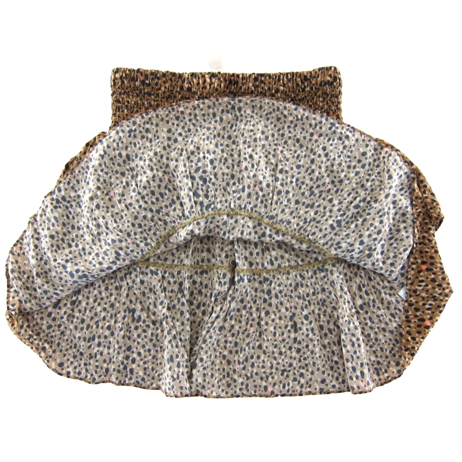 Anthropologie DOLAN Anthropologie Skirt Women Medium Brown Black Pink Cheetah Polk Dot Tiered Size 32" / US 10 / IT 46 - 4 Thumbnail
