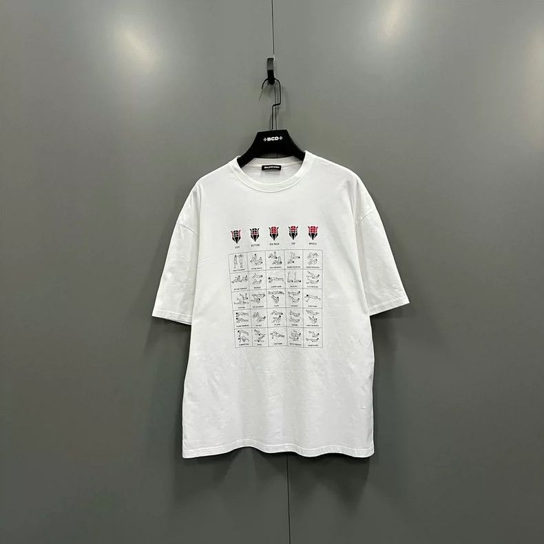 Balenciaga Balenciaga White Pattern Printed Short Sleeve Size US L / EU 52-54 / 3 - 1 Thumbnail